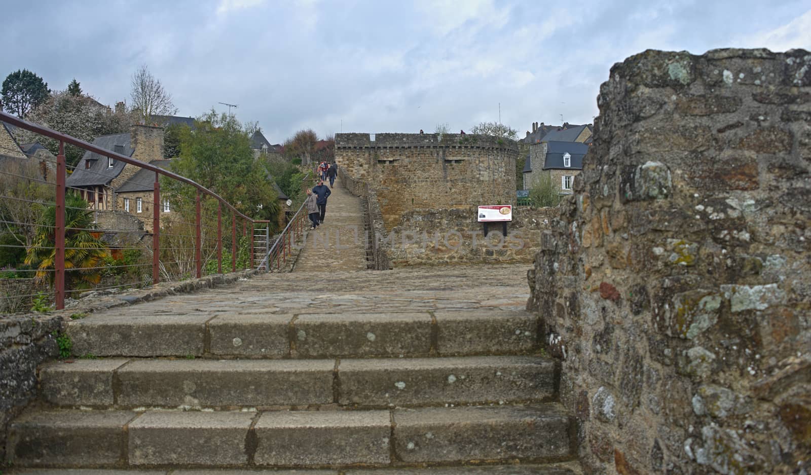 DINAN, FRANCE - April 7th 2019 - walking path on fortress by sheriffkule