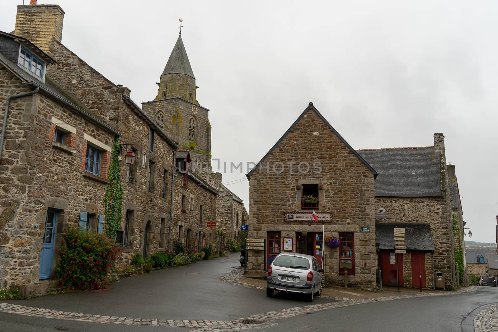 Travel in small french villages street in vacation summer tourism