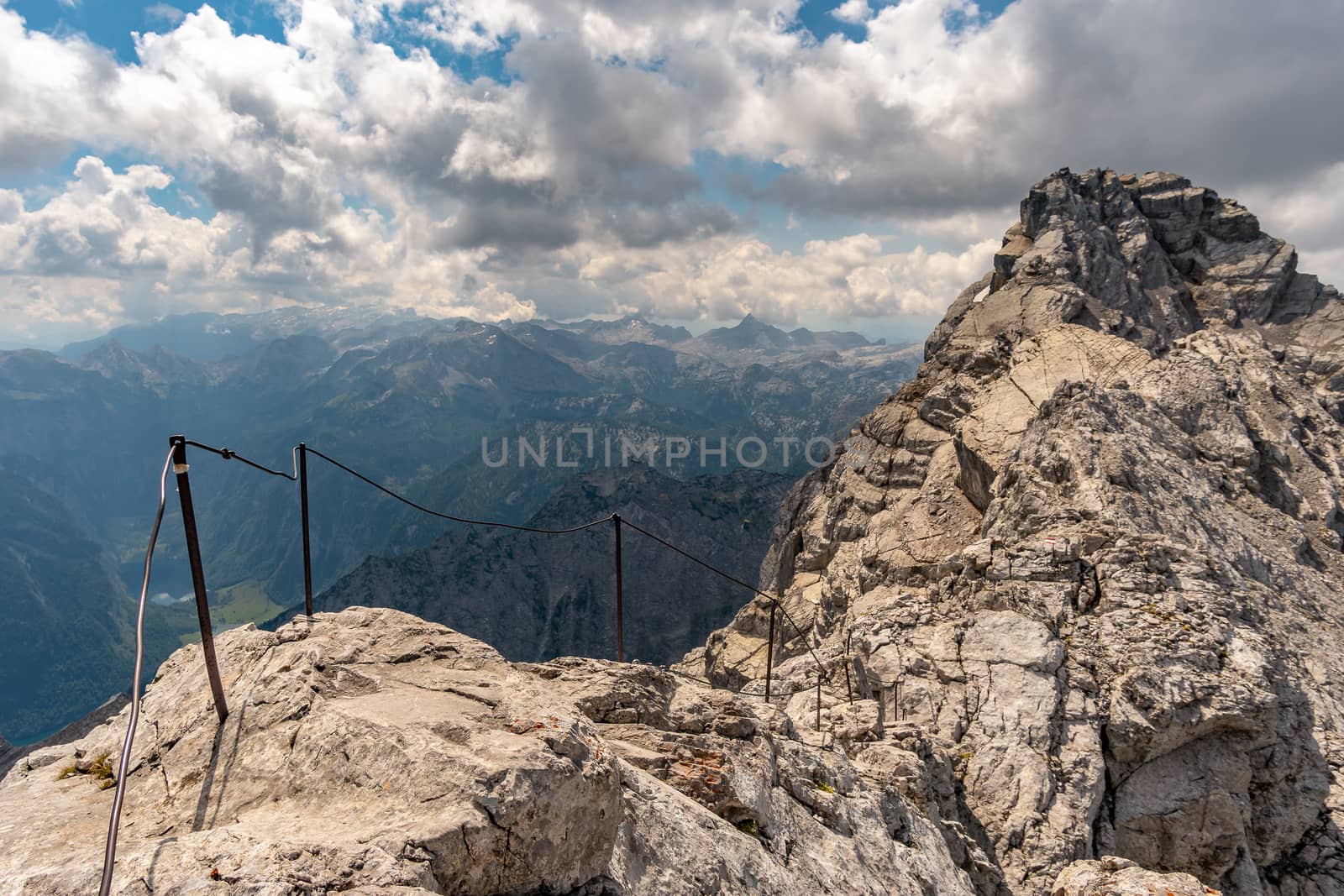 Fantastic panoramic view from the Watzmann on the Königssee in the Berchtesgadener Land.