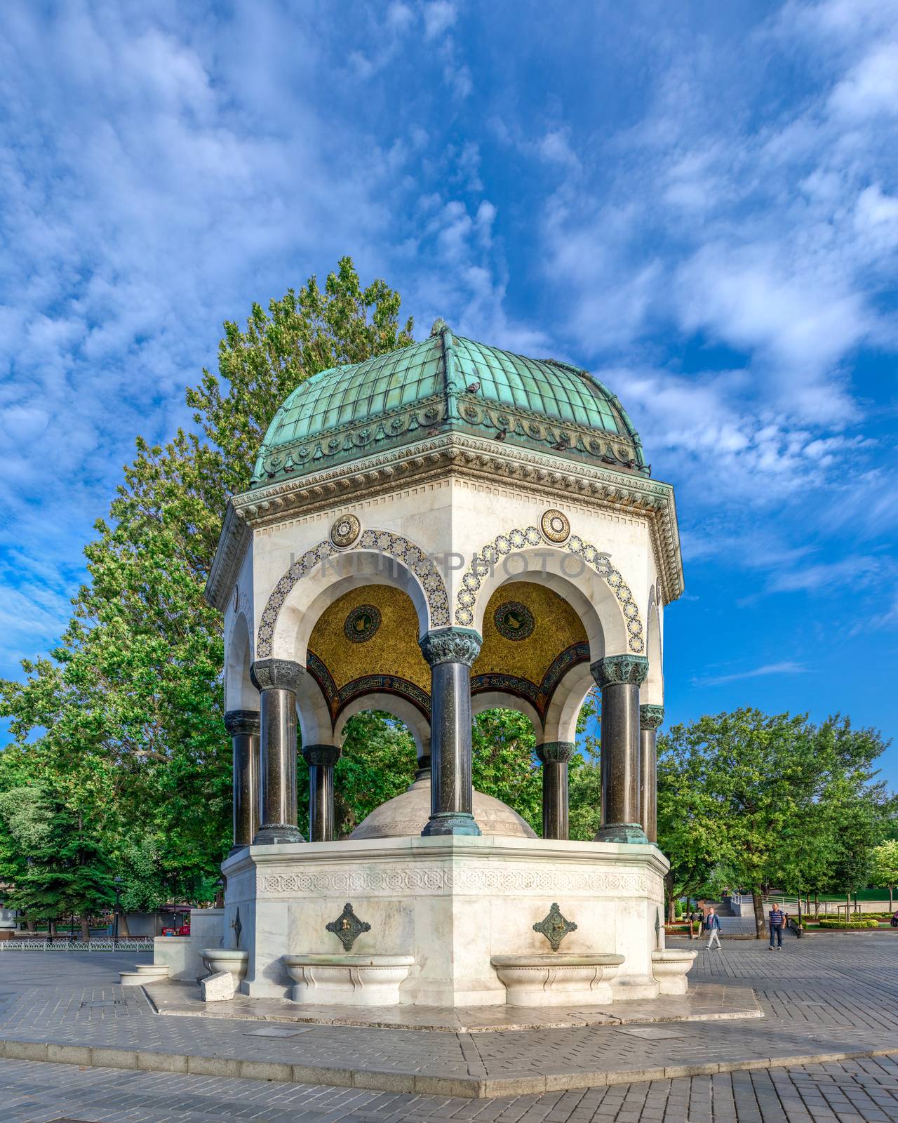 Istambul, Turkey – 07.13.2019. German fountain in Istanbul, Turkey, on a sunny summer morning.