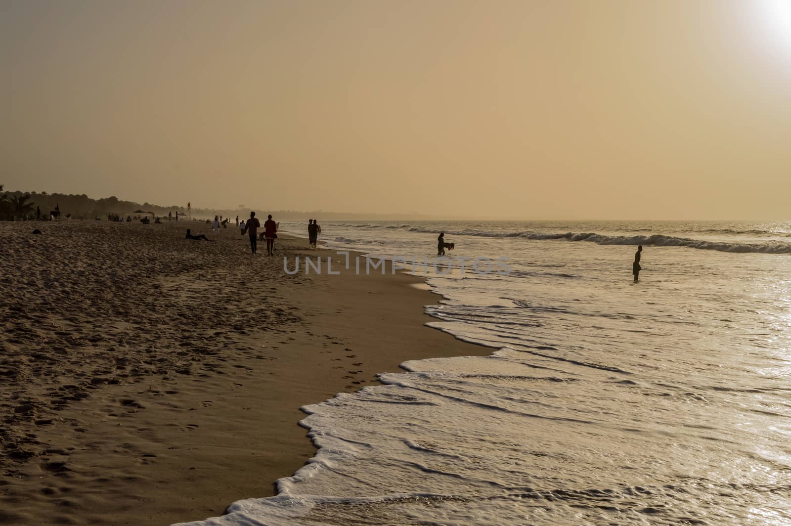 Beautiful long sandy beach in The Gambia,  by Philou1000