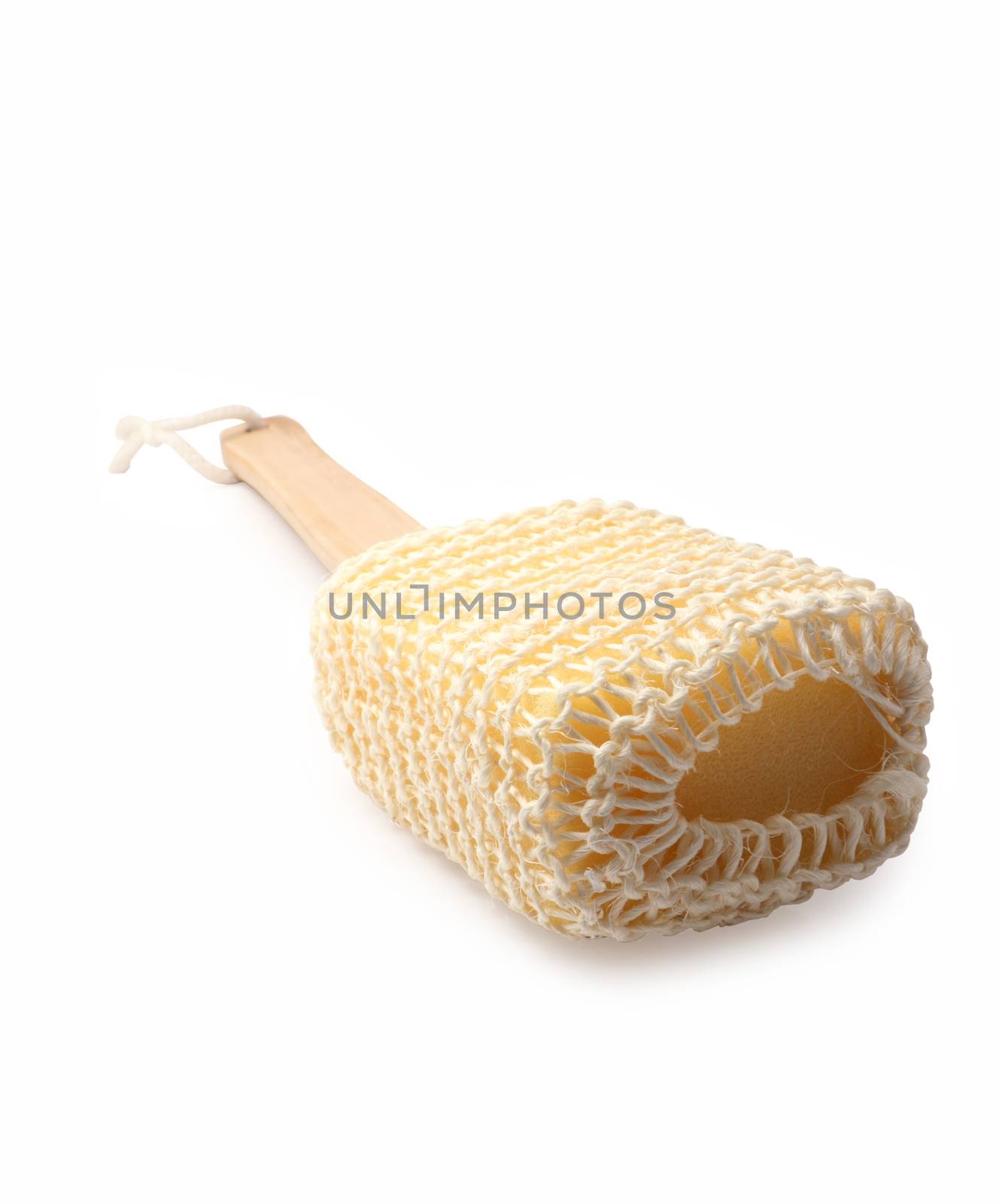 Sponge for cleaning backside of body isolated on white background, clipping path.