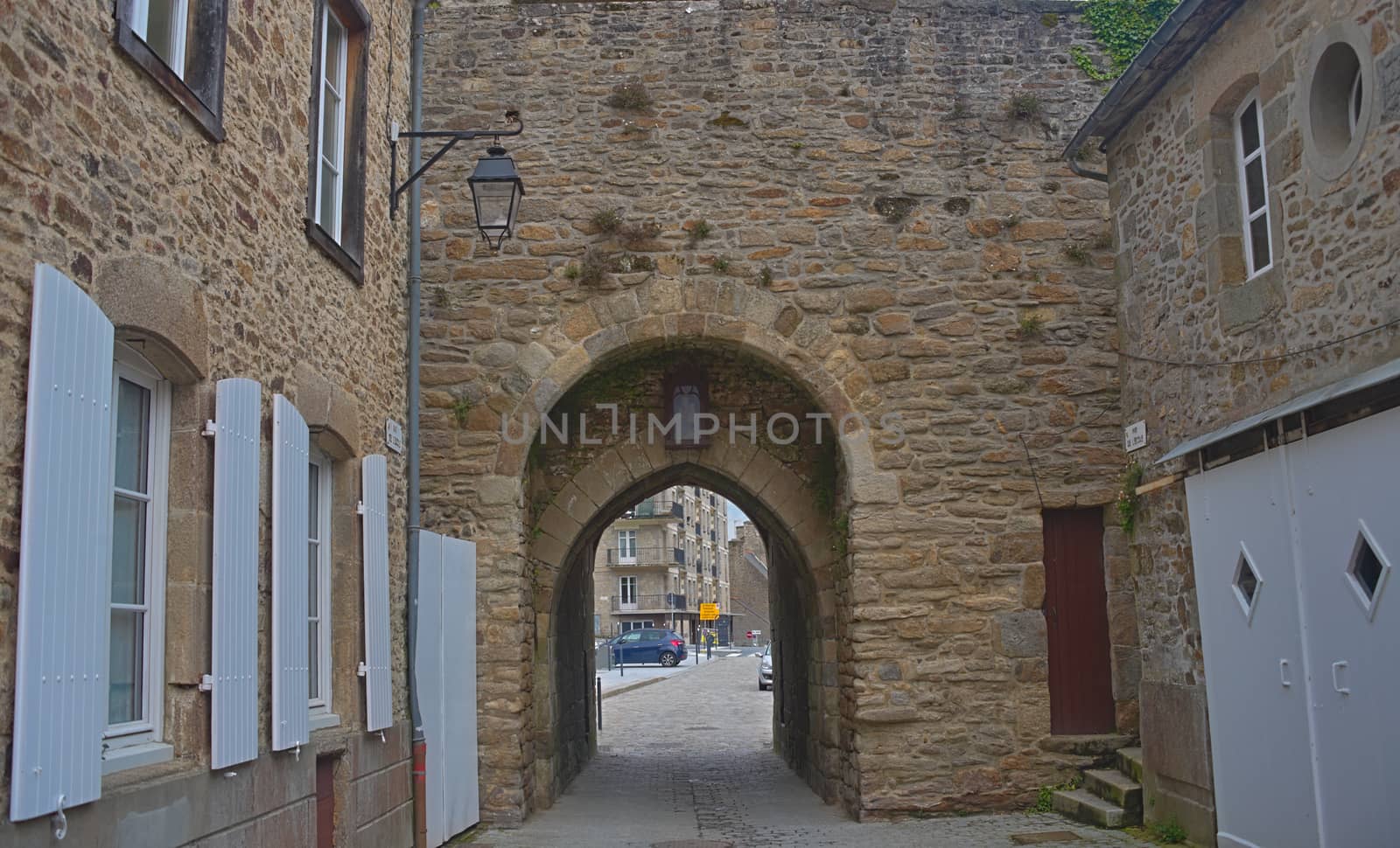 Exit gate from old town at Dinan, France by sheriffkule