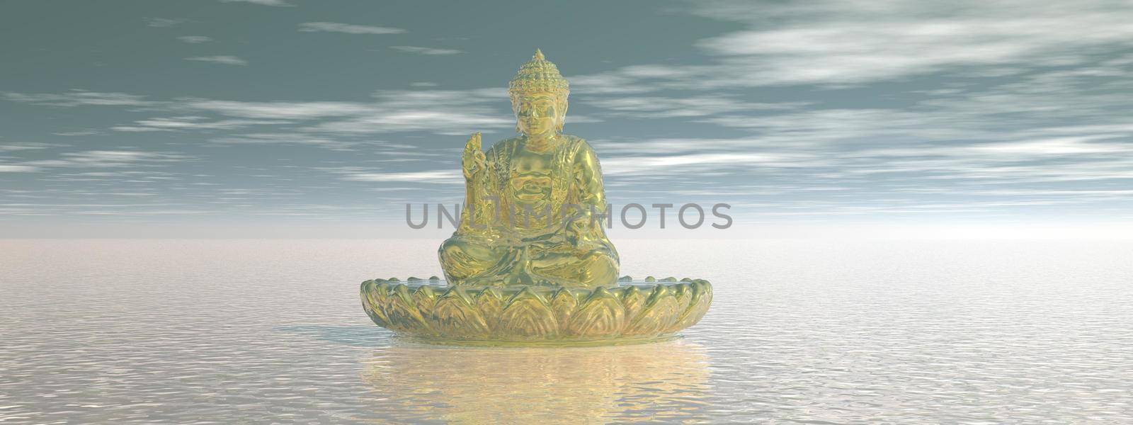 very beautiful zen and buddha landscape - 3d rendering by mariephotos