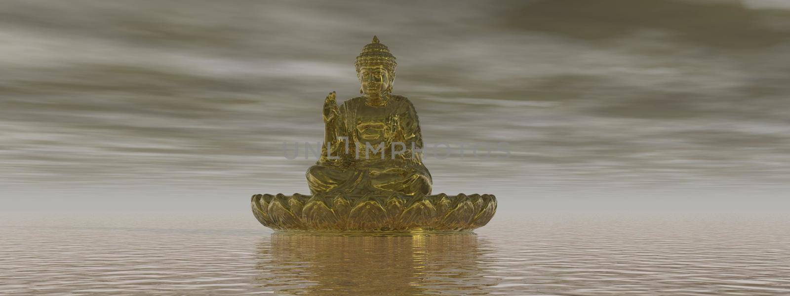 very beautiful zen and buddha landscape - 3d rendering by mariephotos