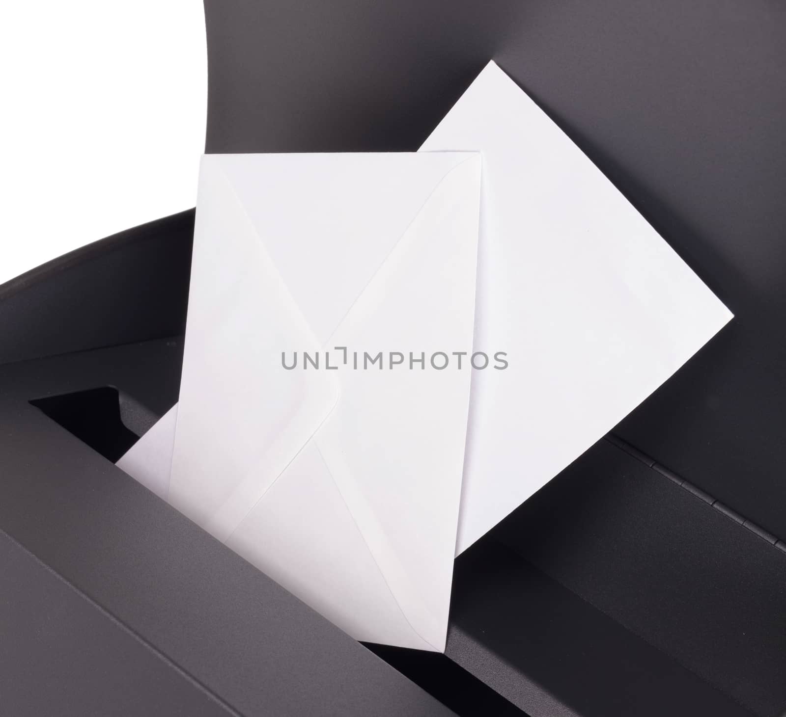 Modern letter-box isolated on a white background