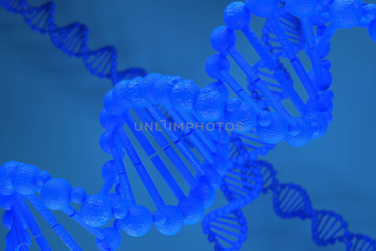 3d rendering of DNA (deoxyribonucleic acid) structure, 3d illustration.
