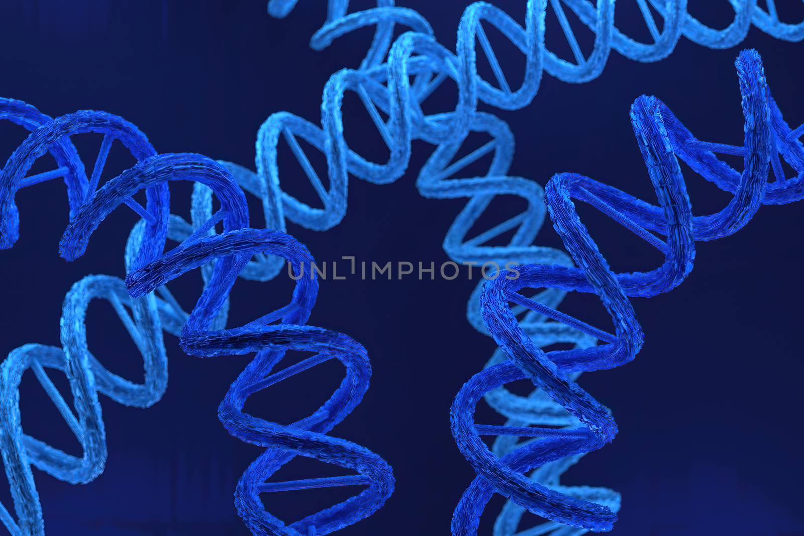 3d rendering of DNA (deoxyribonucleic acid) structure, 3d illustration.