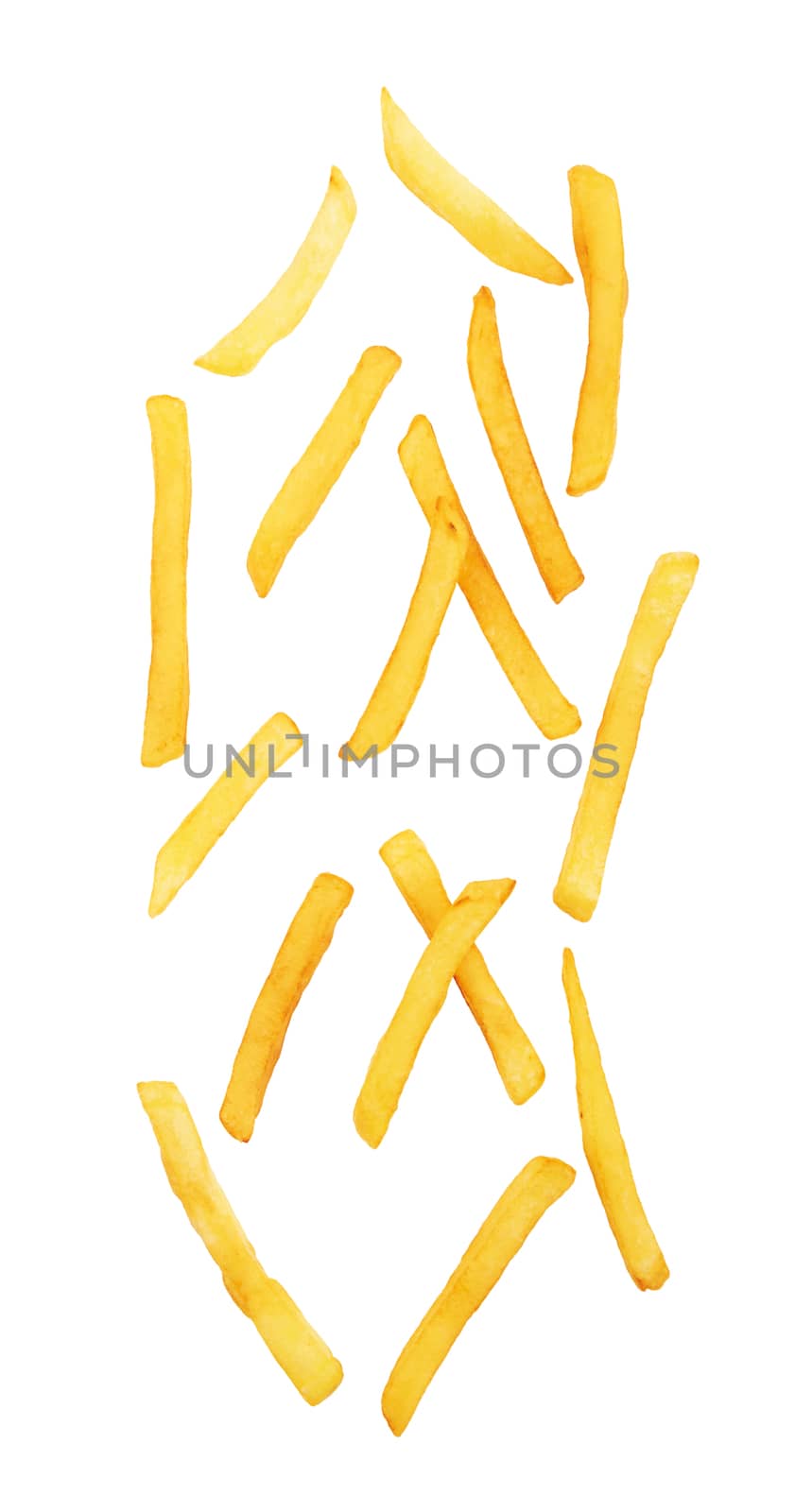 french fries on white by pioneer111