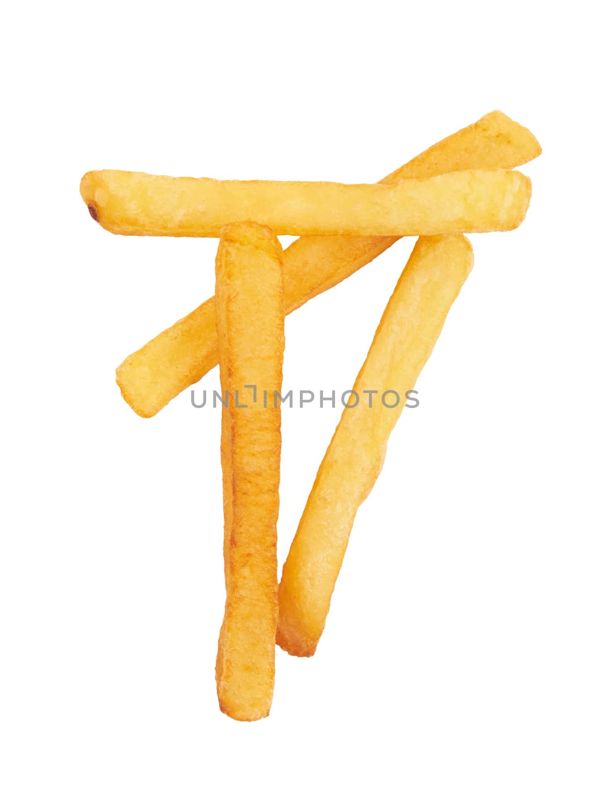 french fries on white by pioneer111