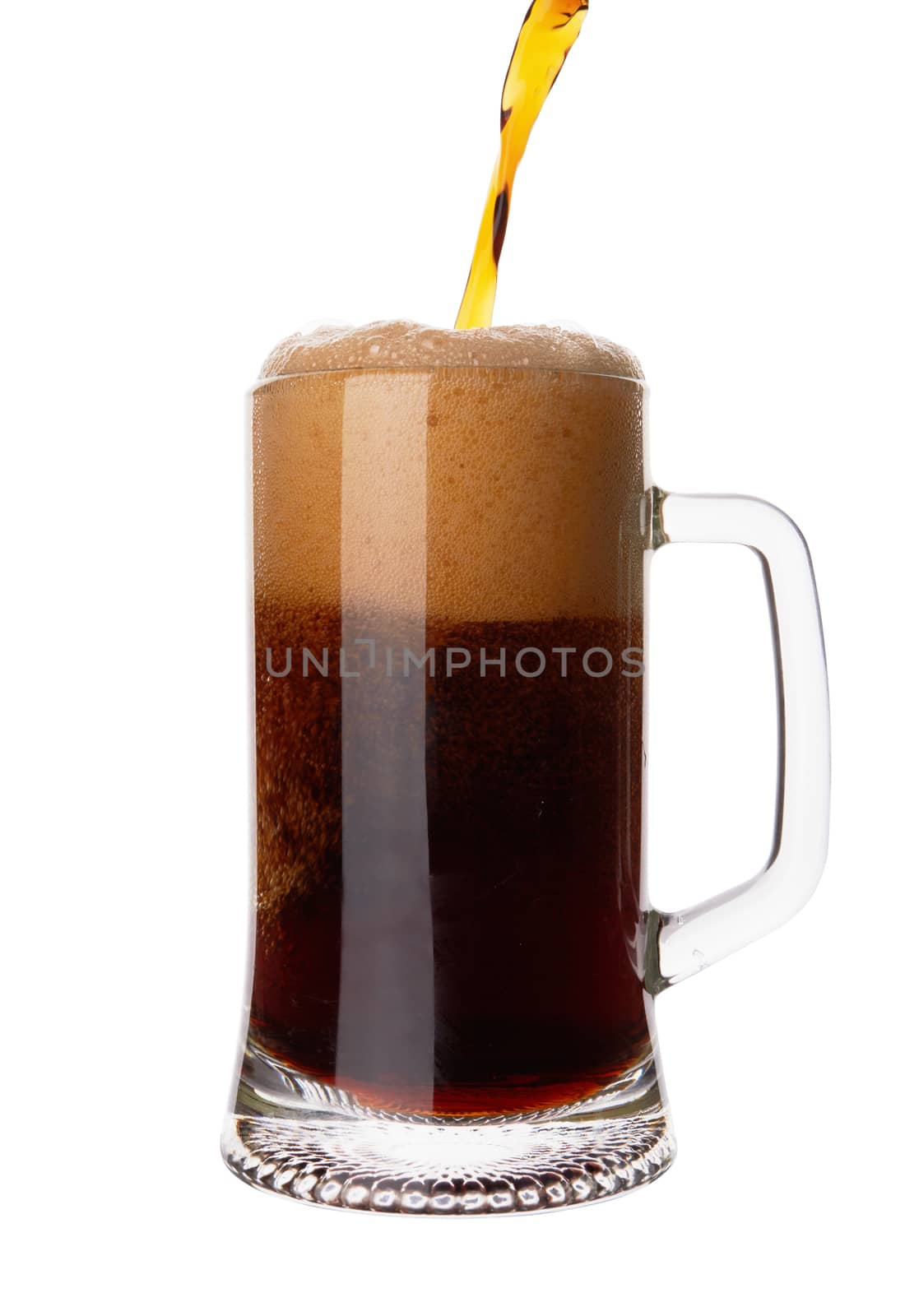 Glasses with beer isolated on a white background