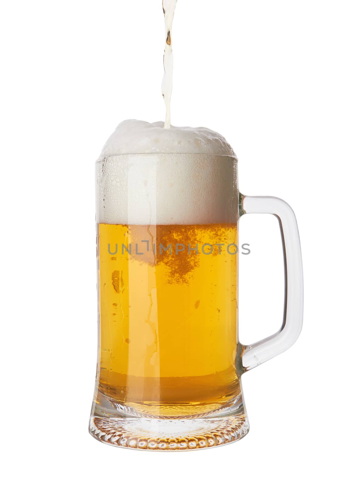 Glasses with beer isolated on a white background