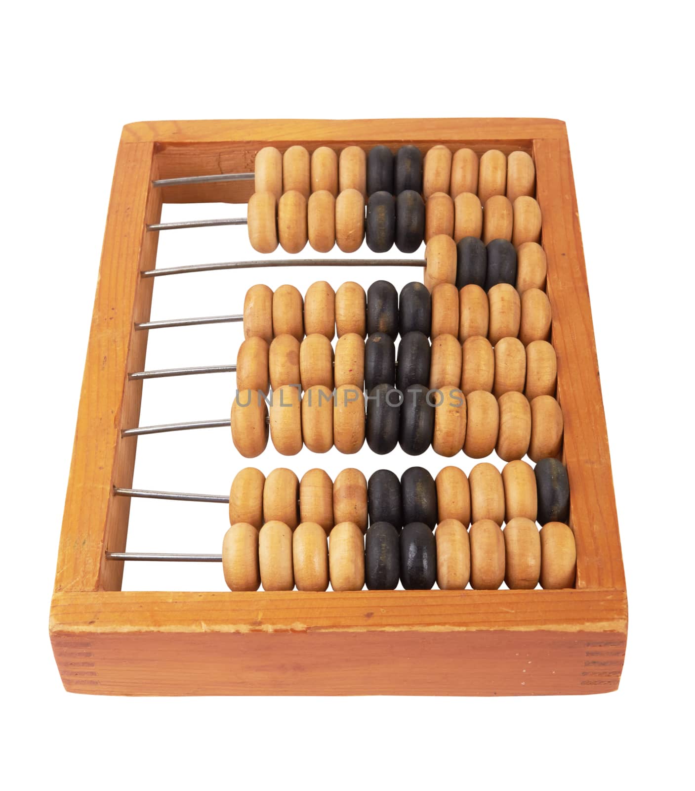 antique wooden abacus isolated on white background
