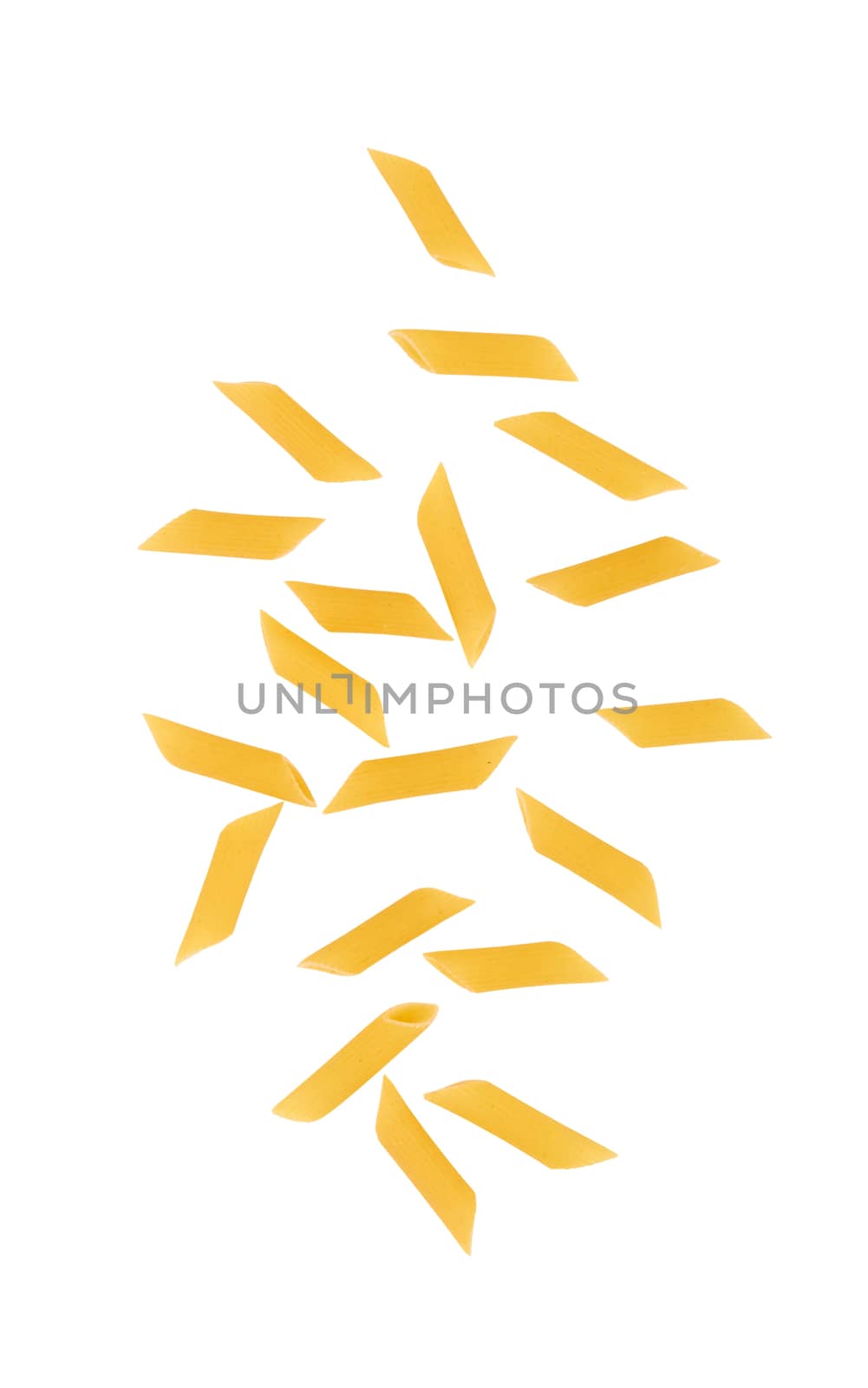 Penne pasta isolated on a white background