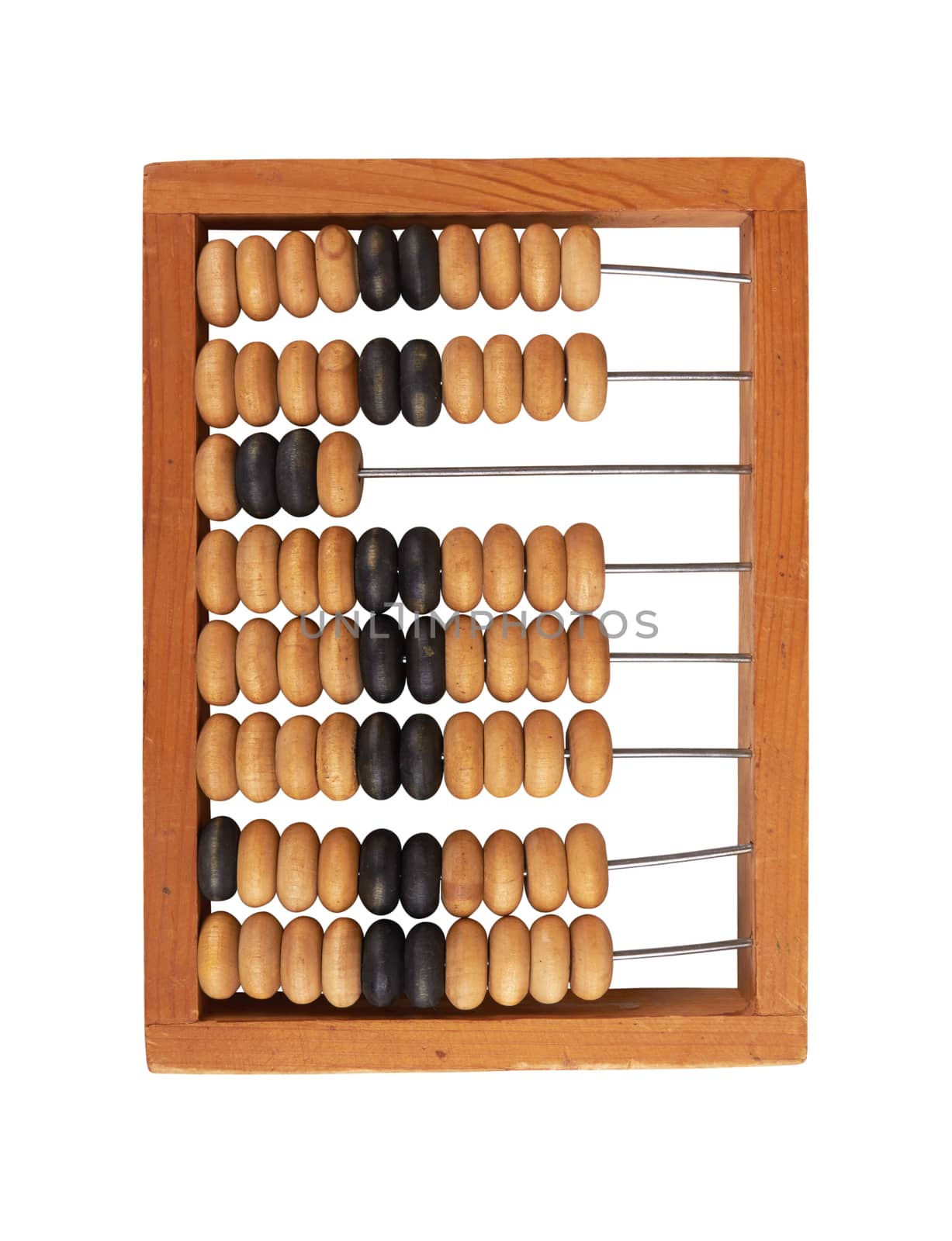 antique wooden abacus isolated on white background