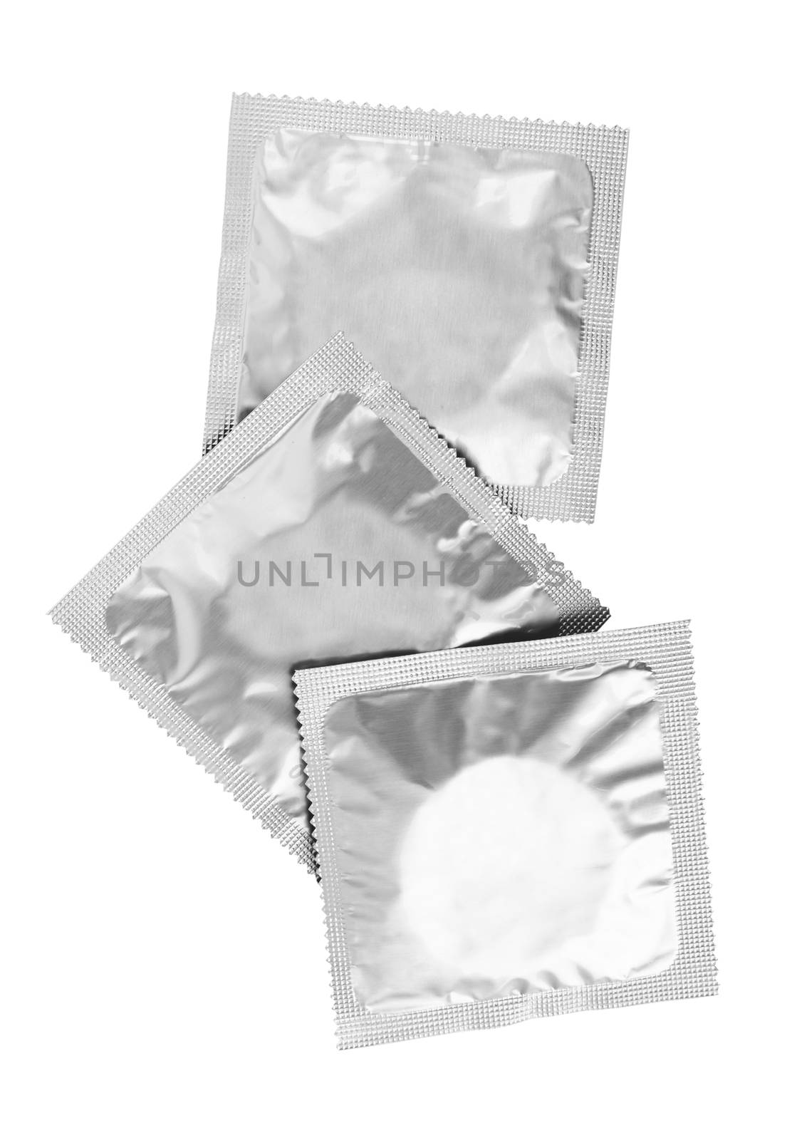 Condoms isolated on white a background