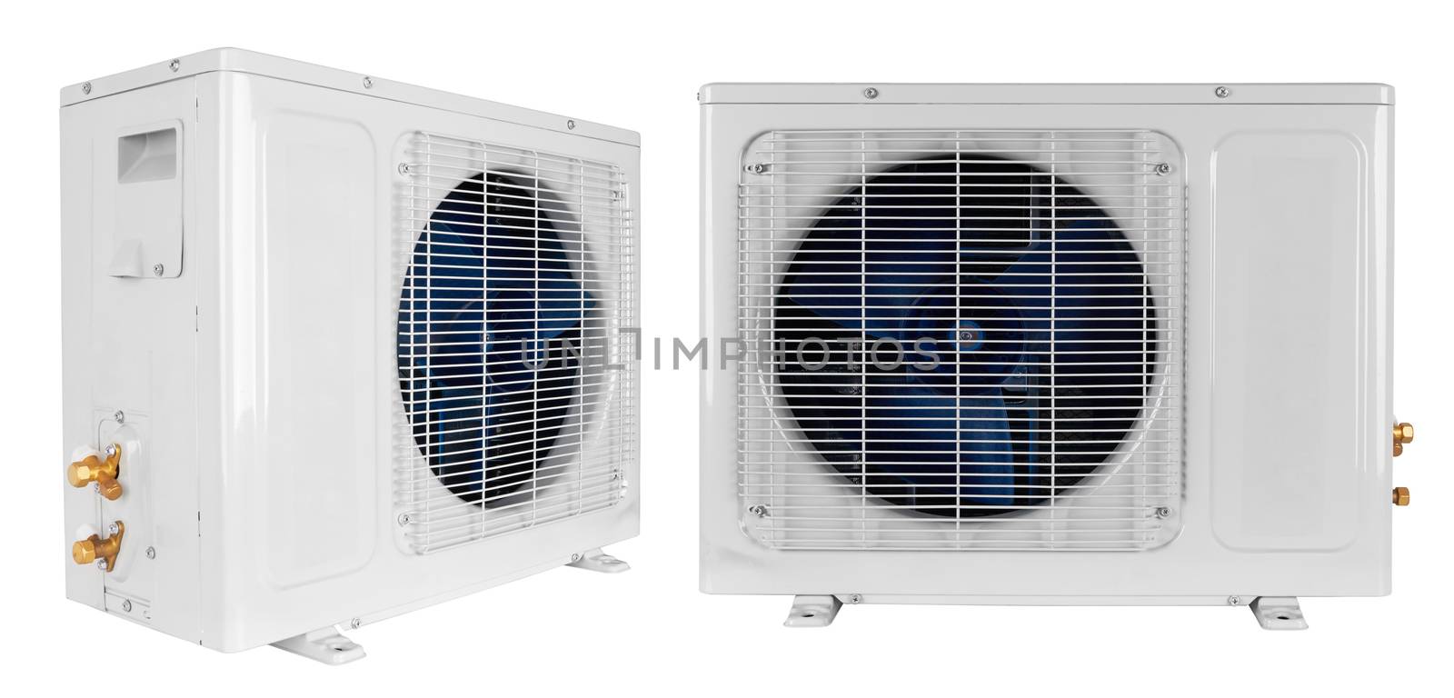 White air conditioner system isolated on white background