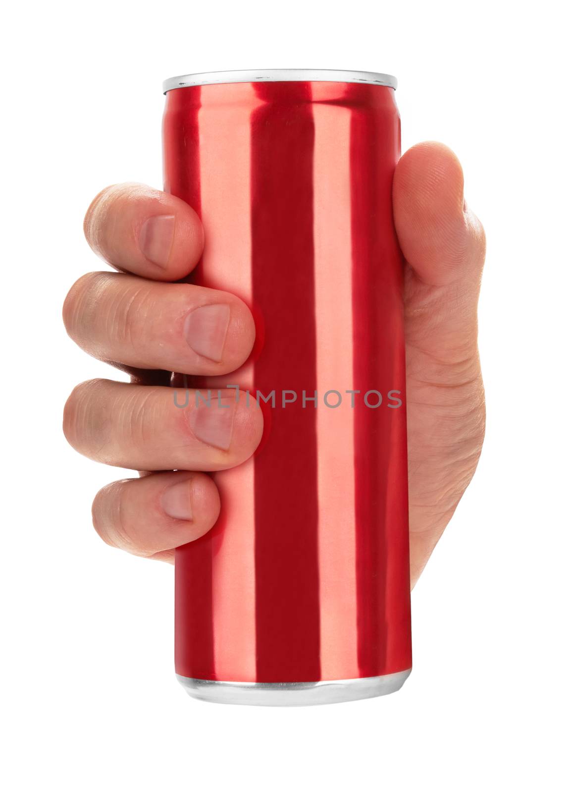 blank soda can isolated on a white background