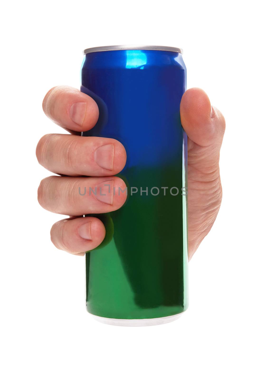 blank soda can isolated on a white background