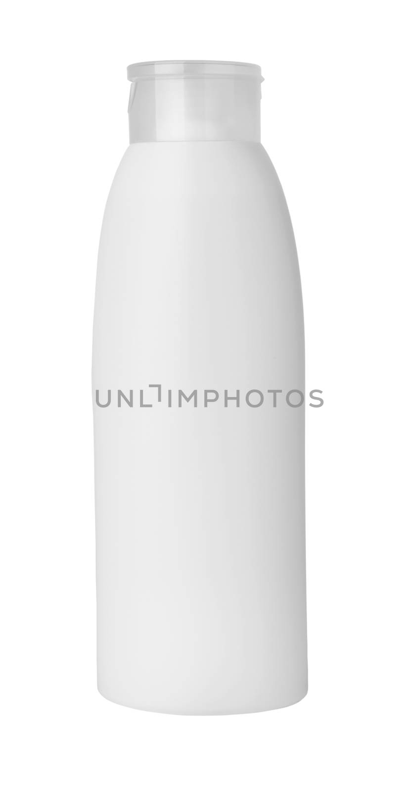 White plastic bottle isolated on white background