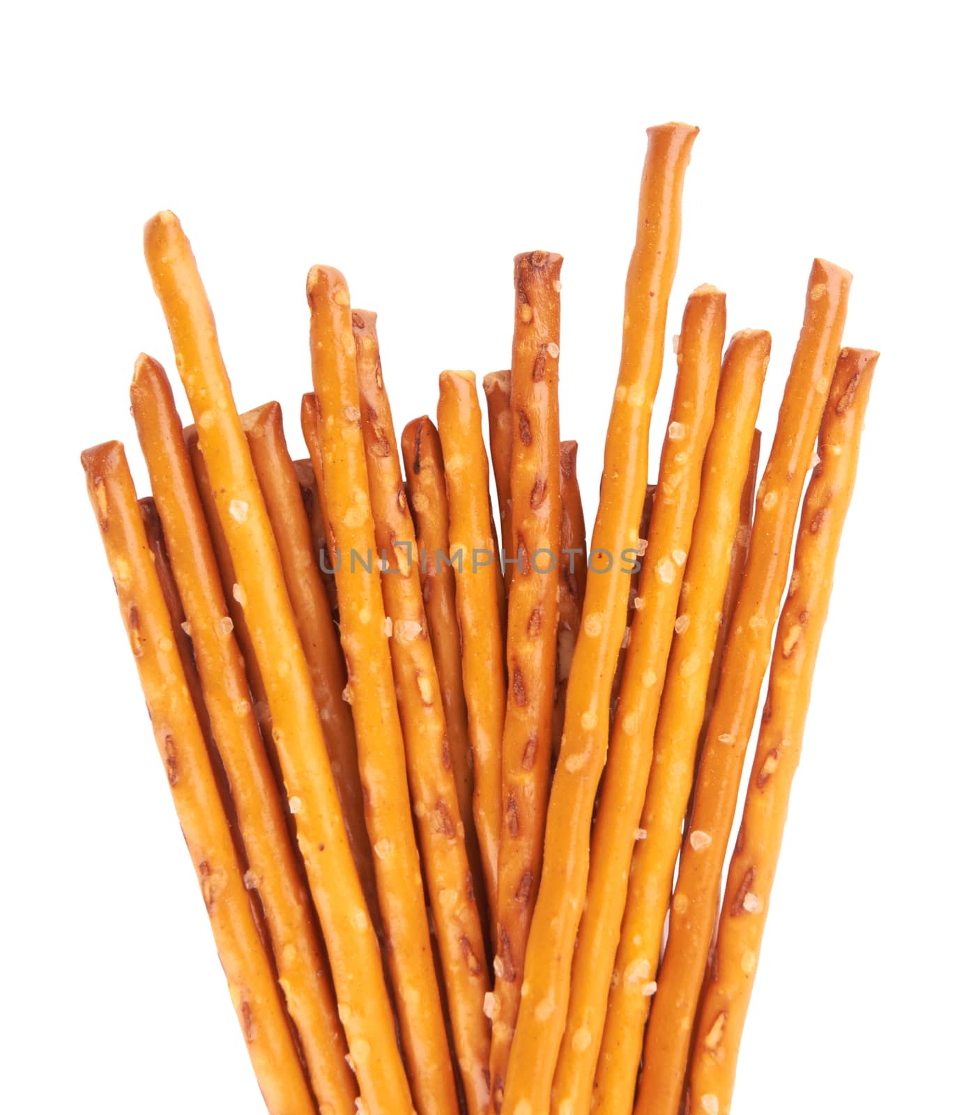 salted pretzels isolated on a white background