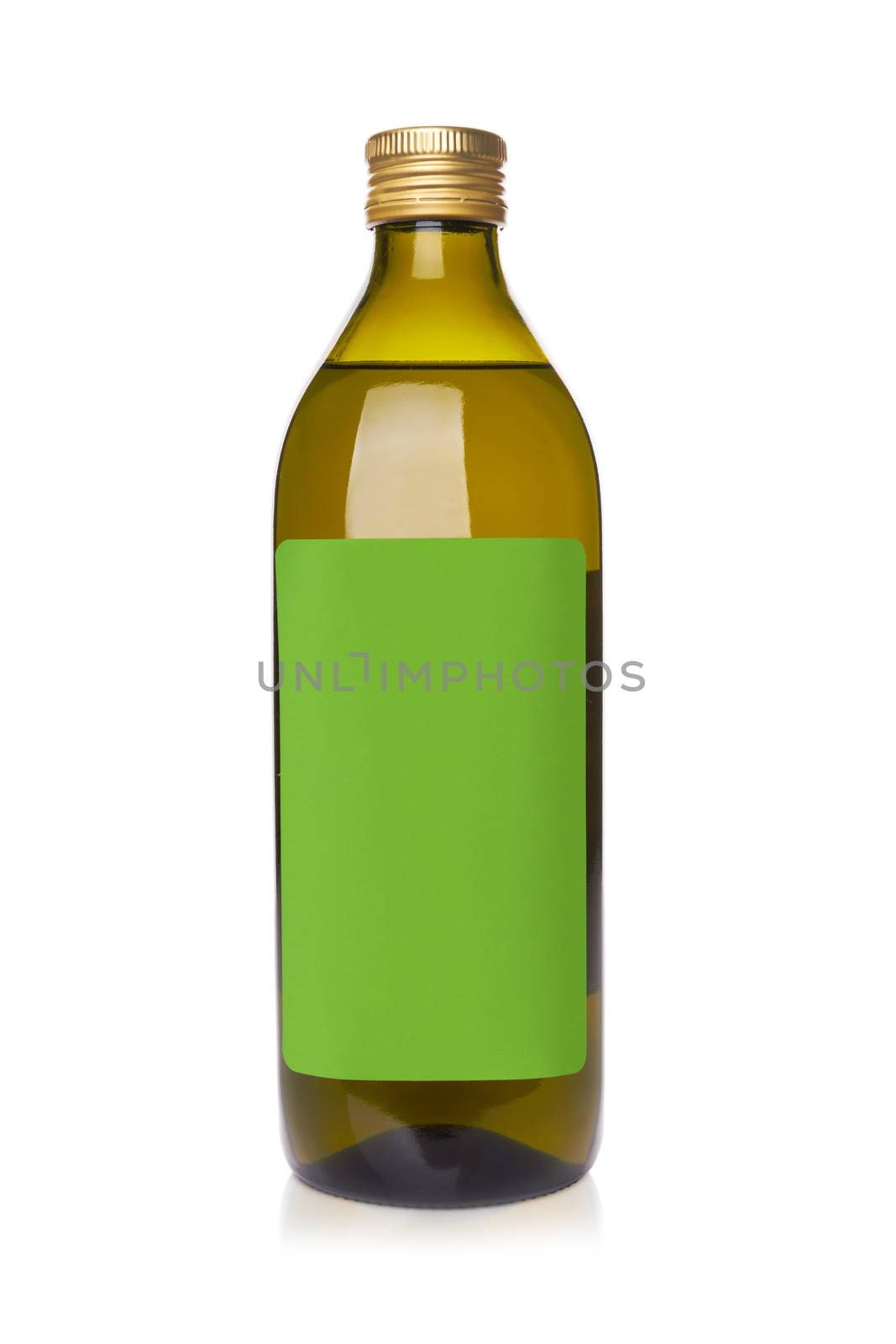 Bottle with olive oil isolated on a white background