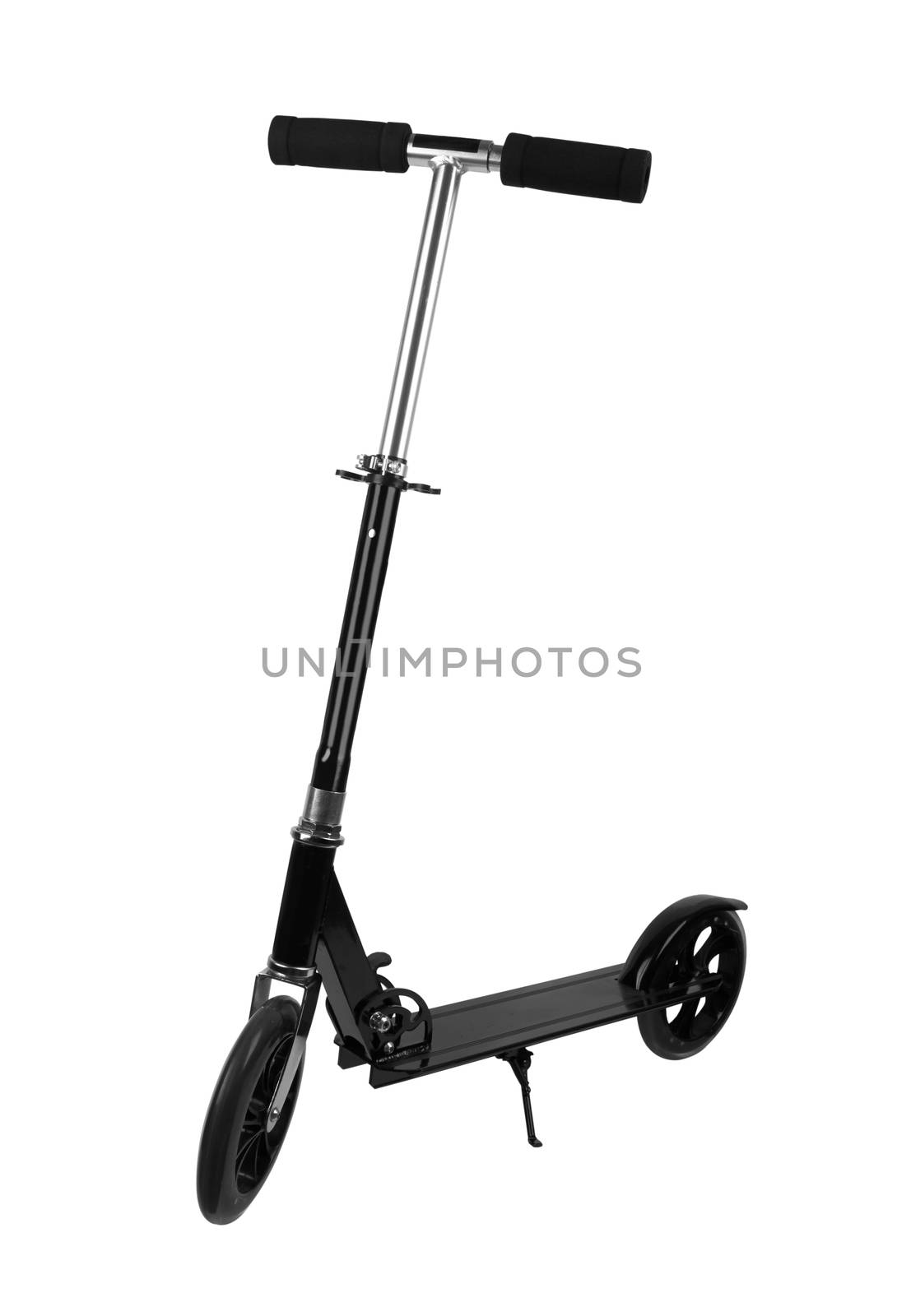 metal scooter isolated on a white background