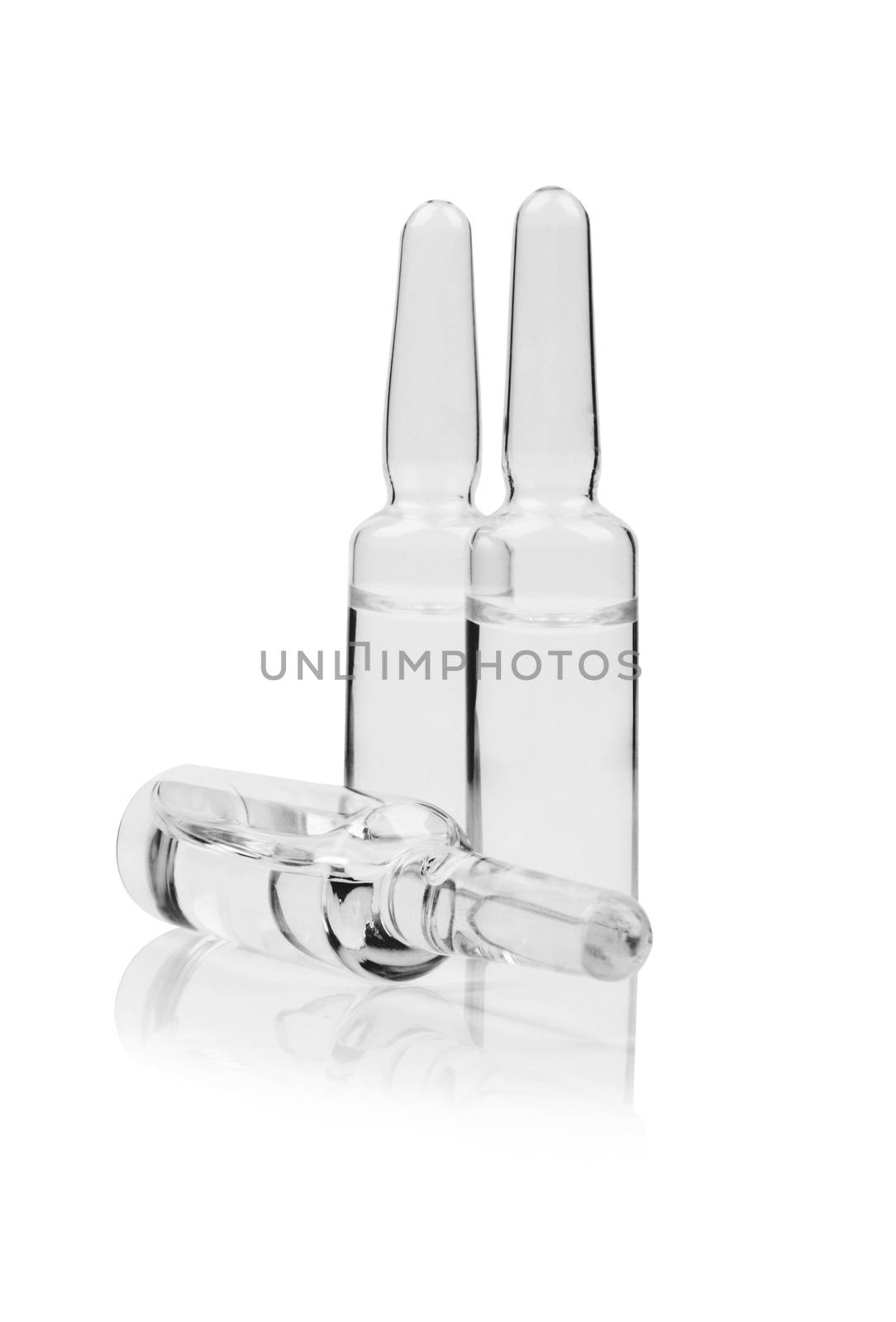 Medical ampoules isolated on a white background