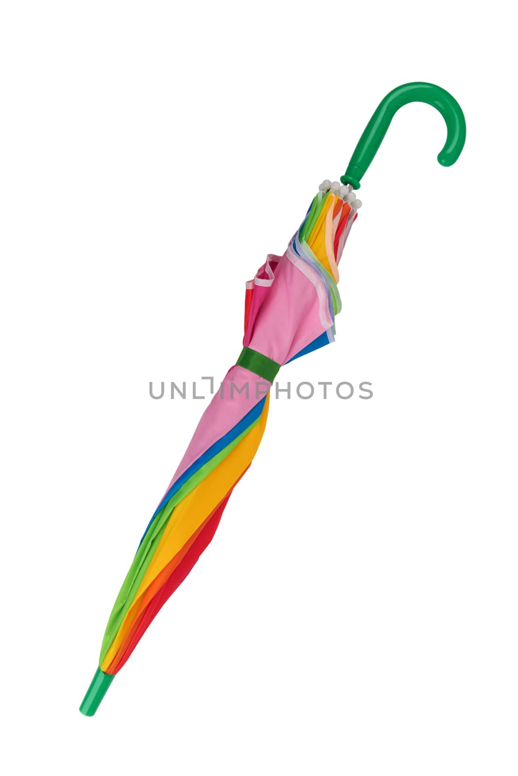 Multicolored umbrella isolated on a white background