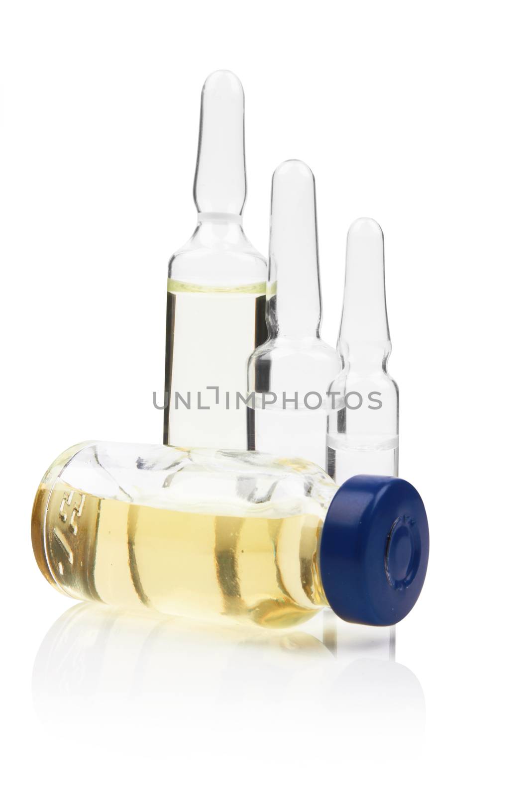 Medical ampoules isolated on a white background