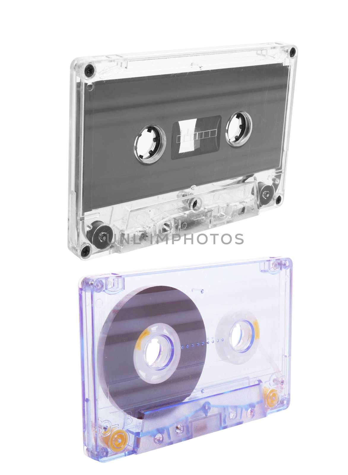 Old retro cassette isolated on white background