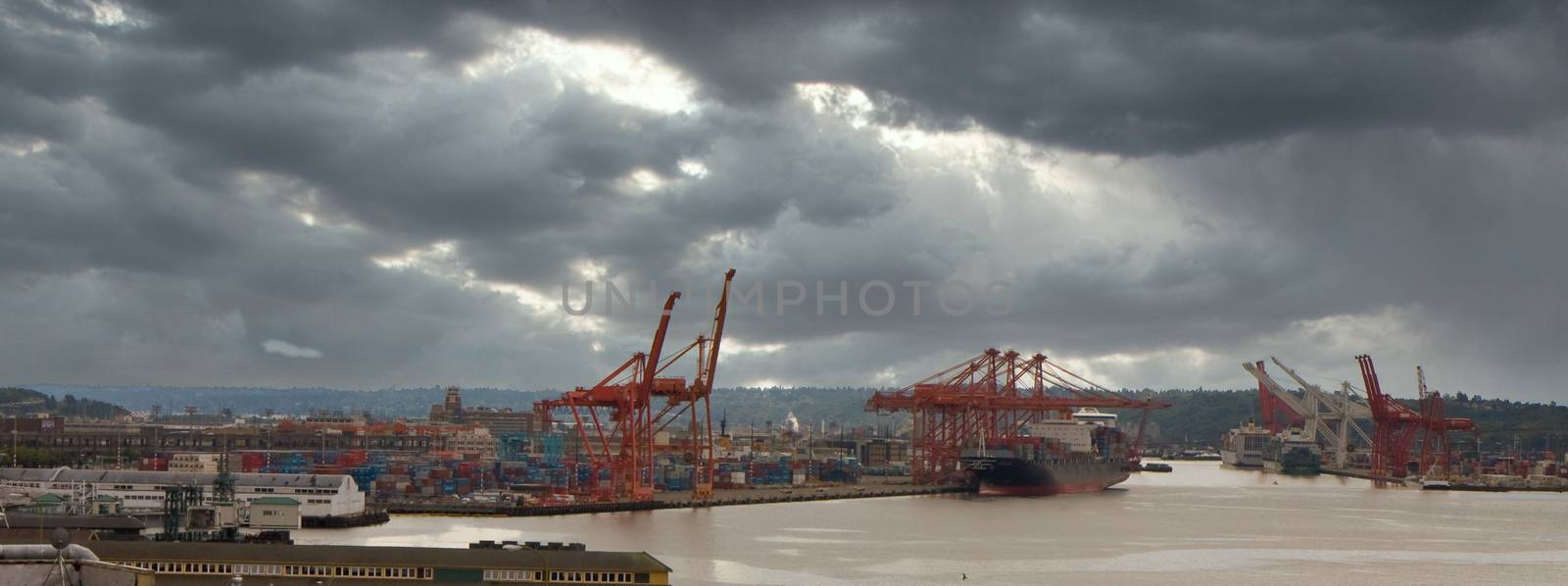 Port of Seattle Under Storm Clouds by dbvirago
