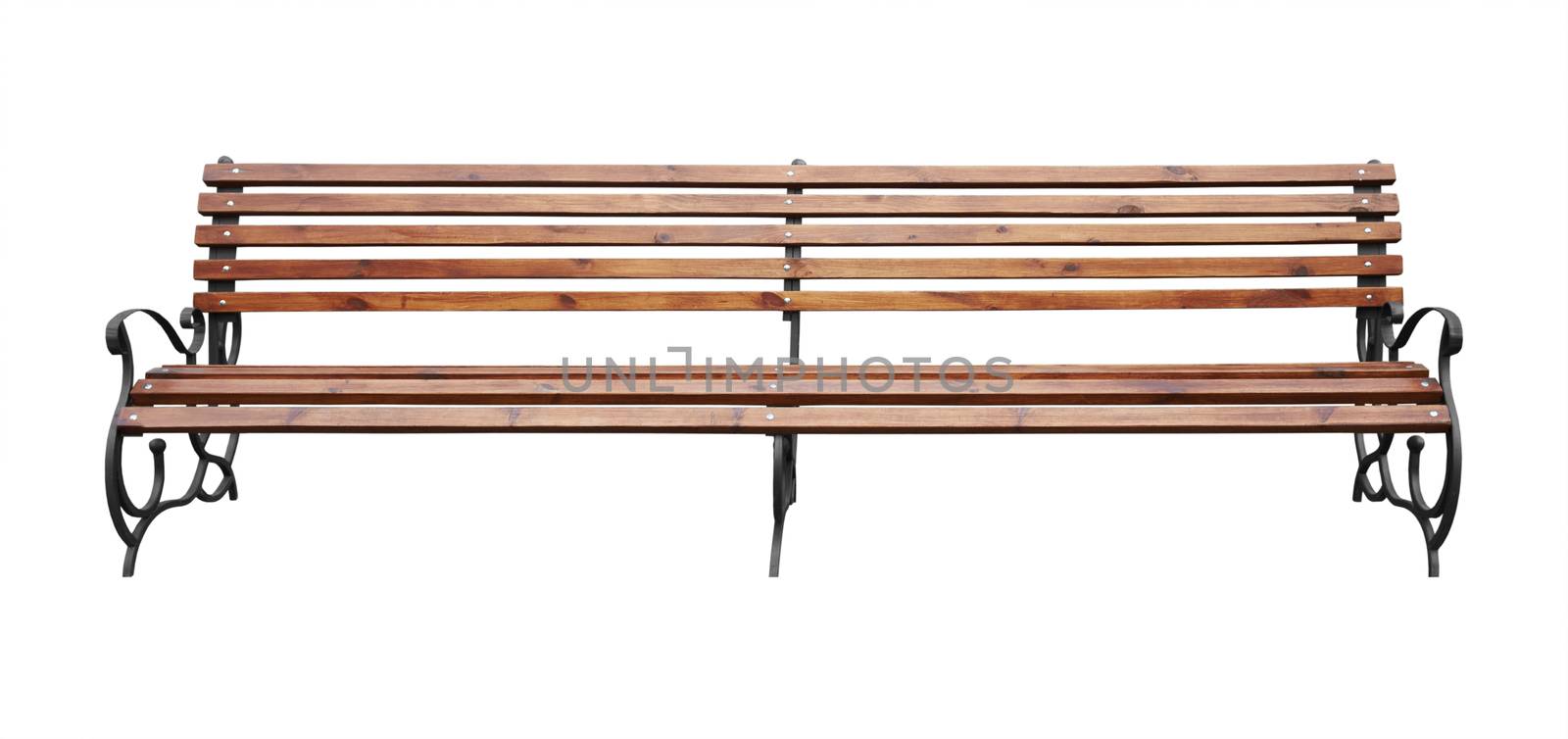 Park bench isolated over a white background 