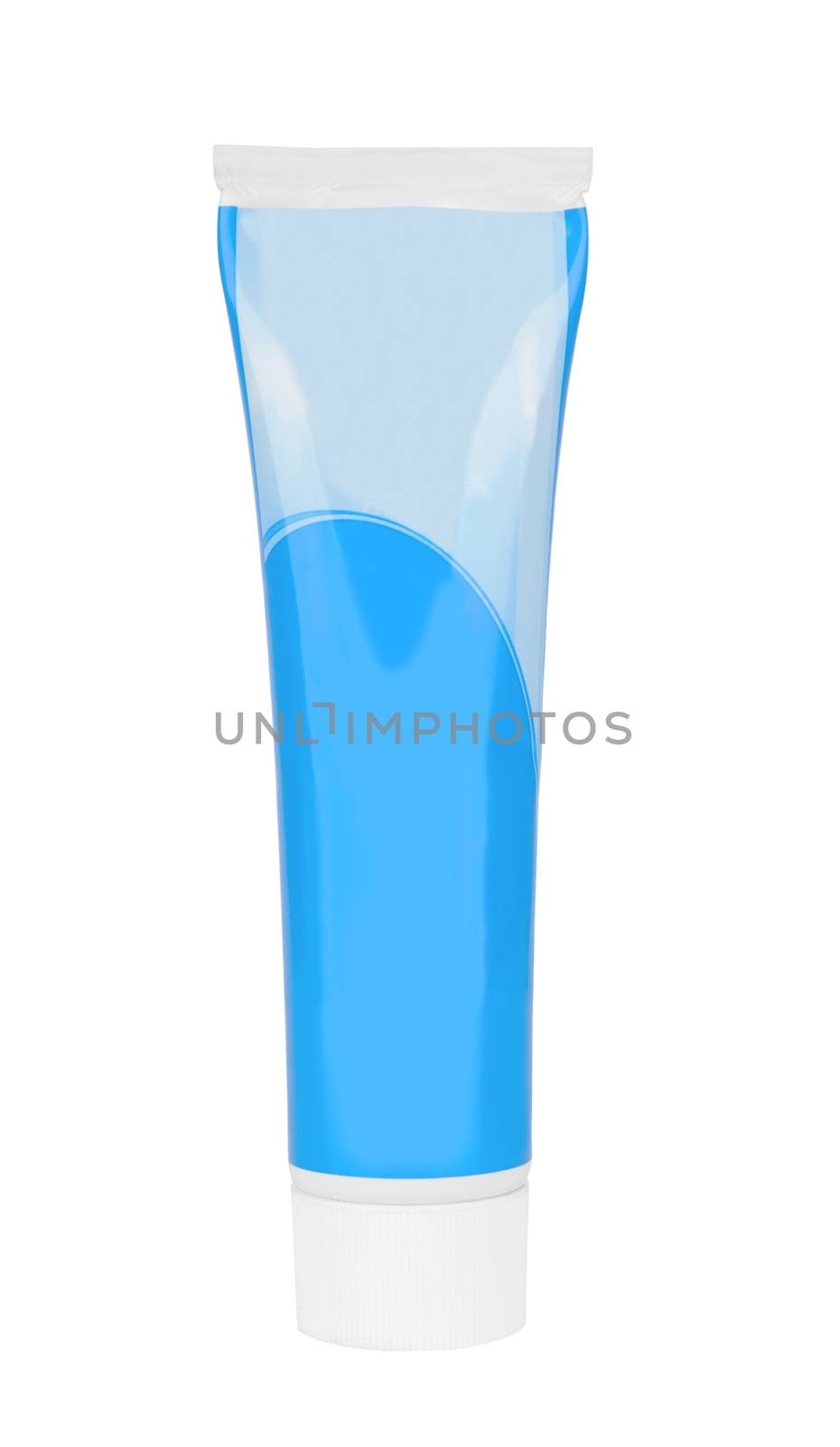 Clean tube of toothpaste isolated on white background 