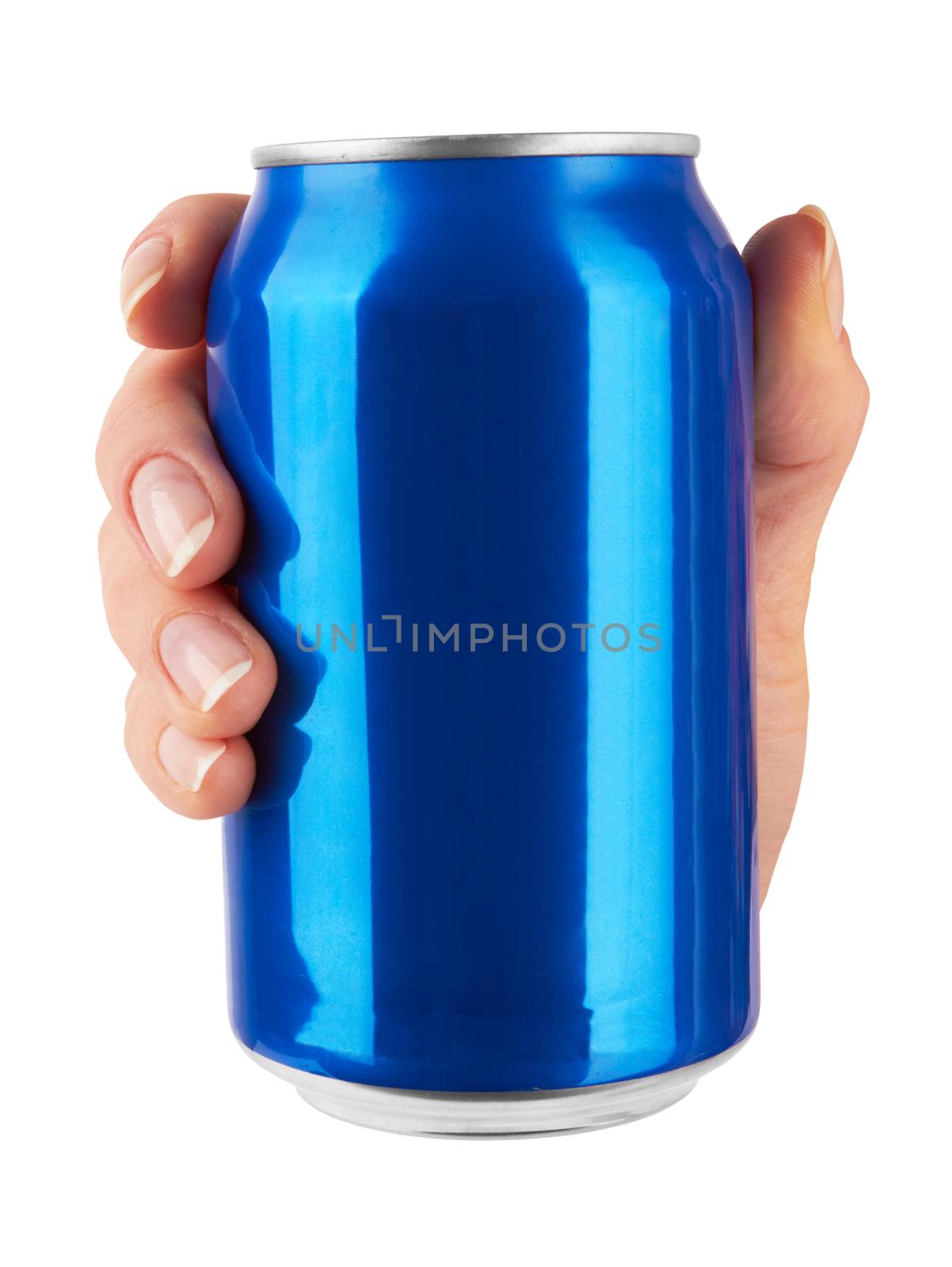 blank soda can isolated on a white background 