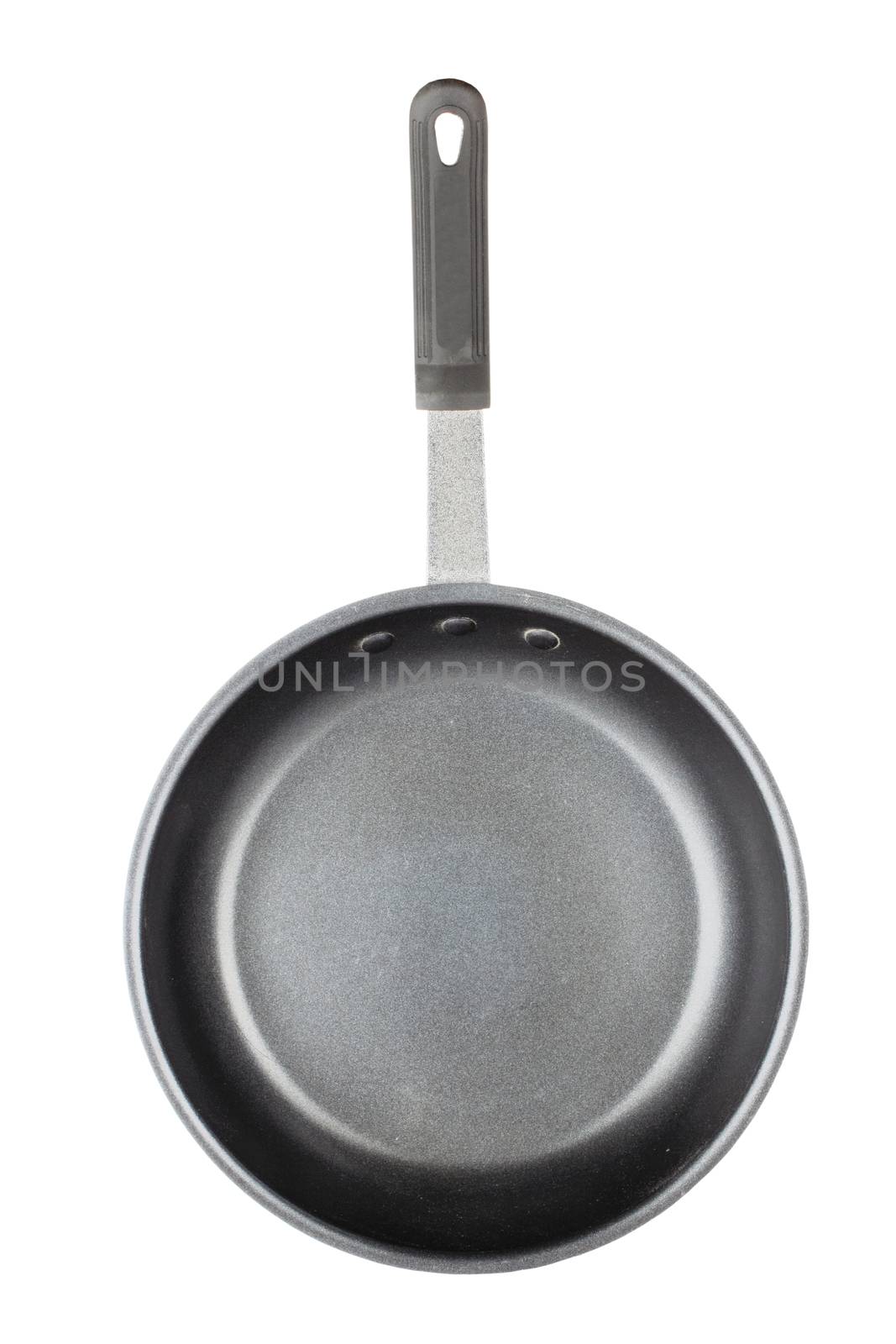 Large metal frying pan, image isolated on a white background 
