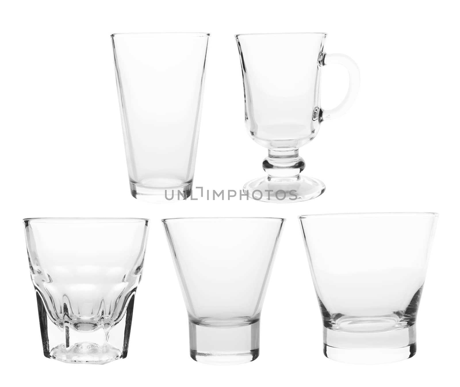  glass collection isolated on a white background 