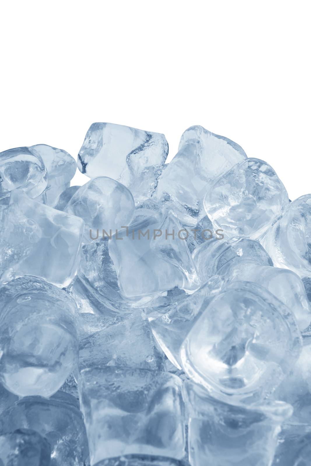 Ice cubes isolated on a white background