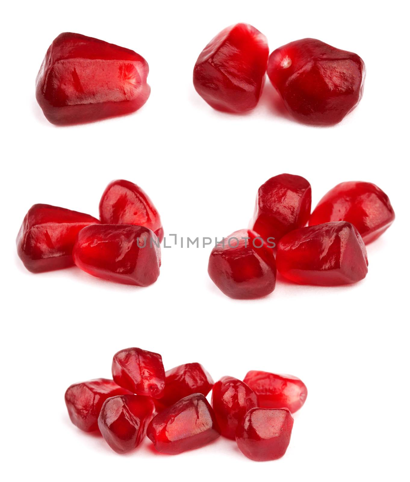 Fresh pomegranate seeds for food on a background