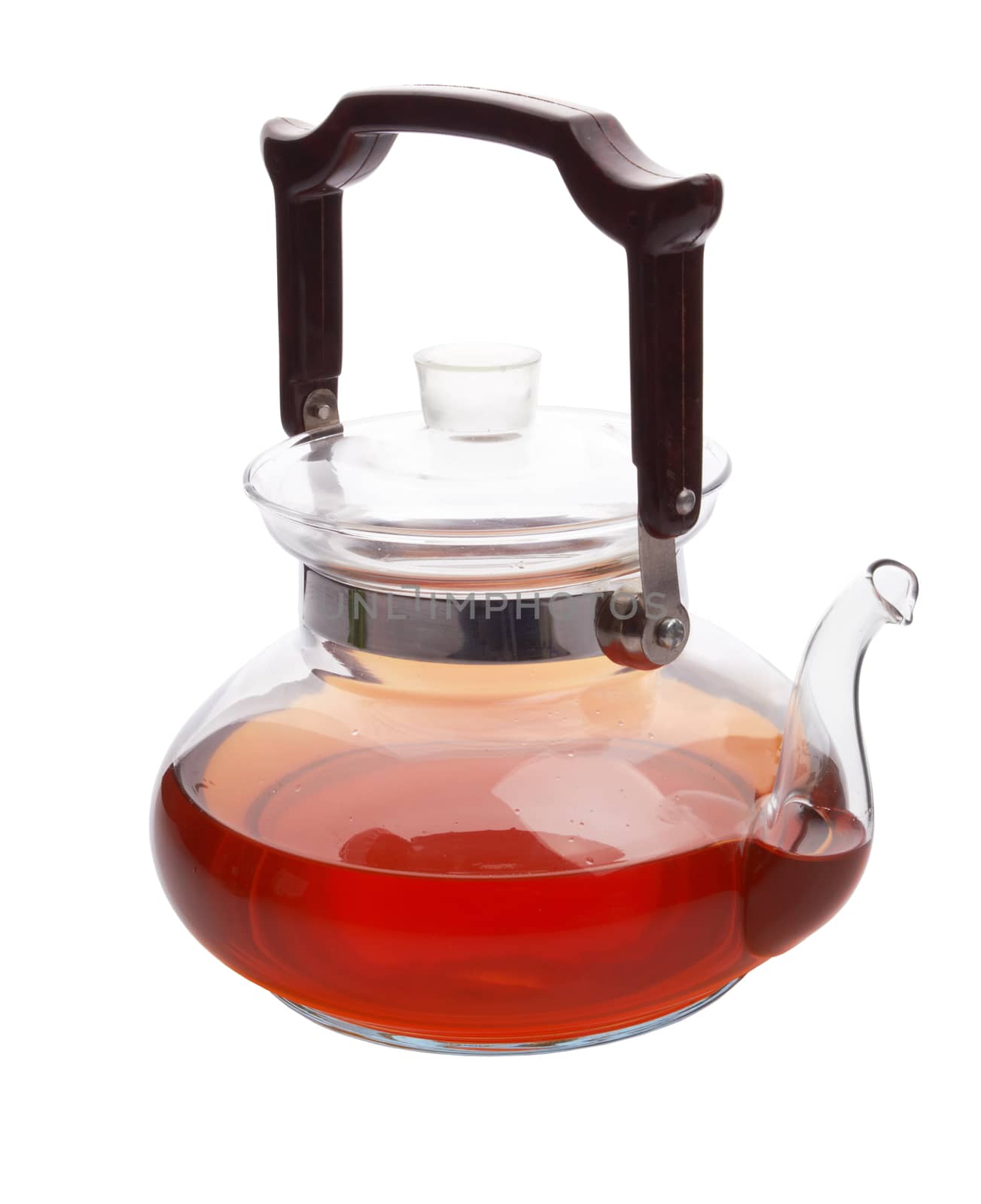 Teapot with tea isolated on a white