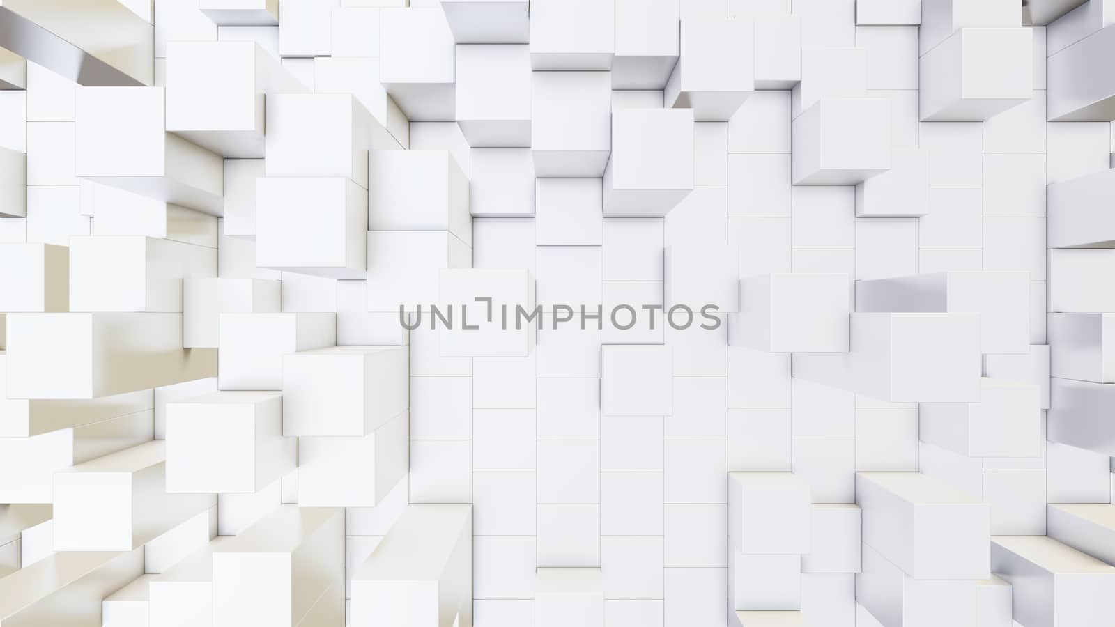 Abstract 3D illustration of white cubes background by cherezoff