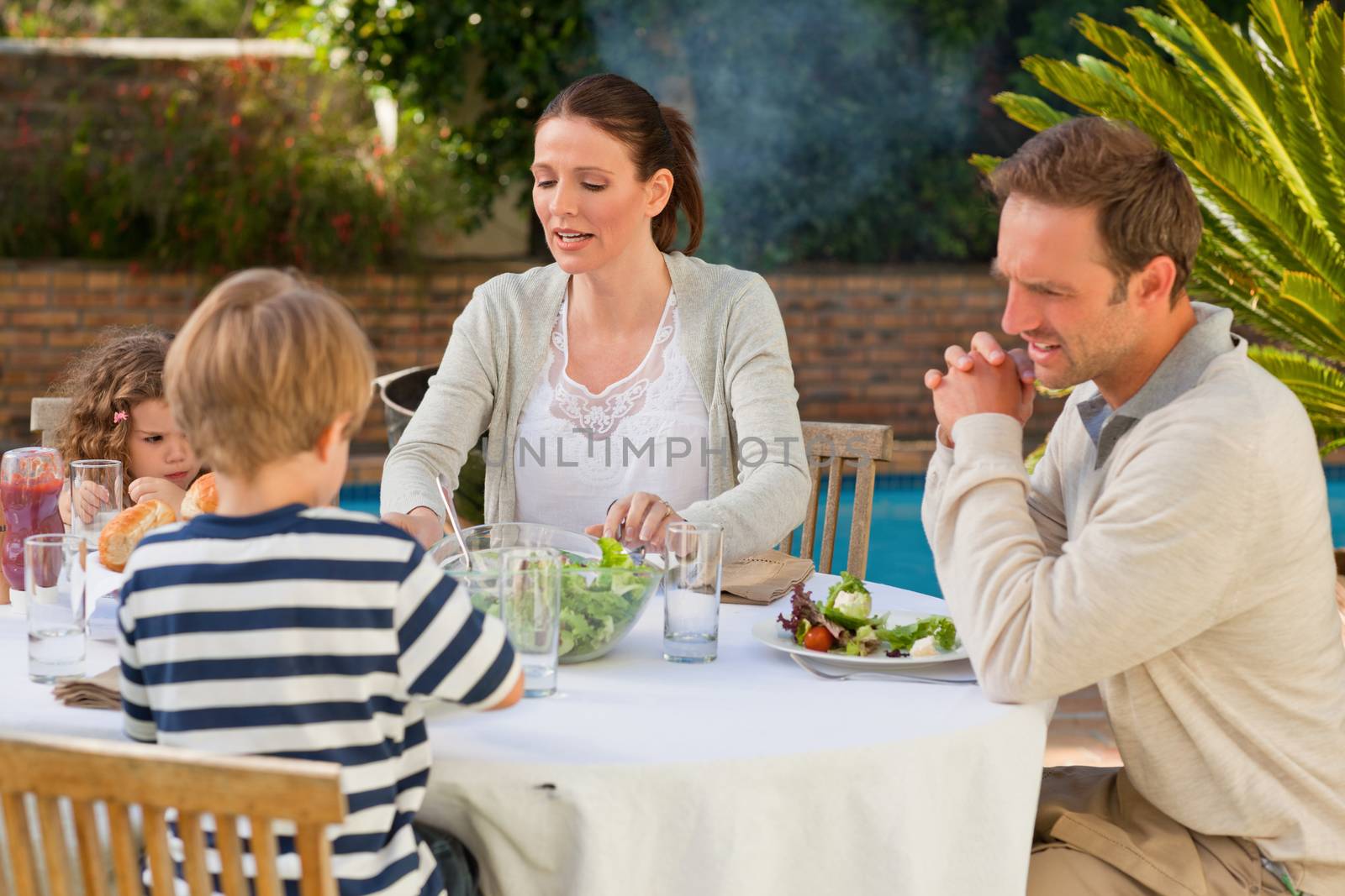 Family eating in the garden by Wavebreakmedia