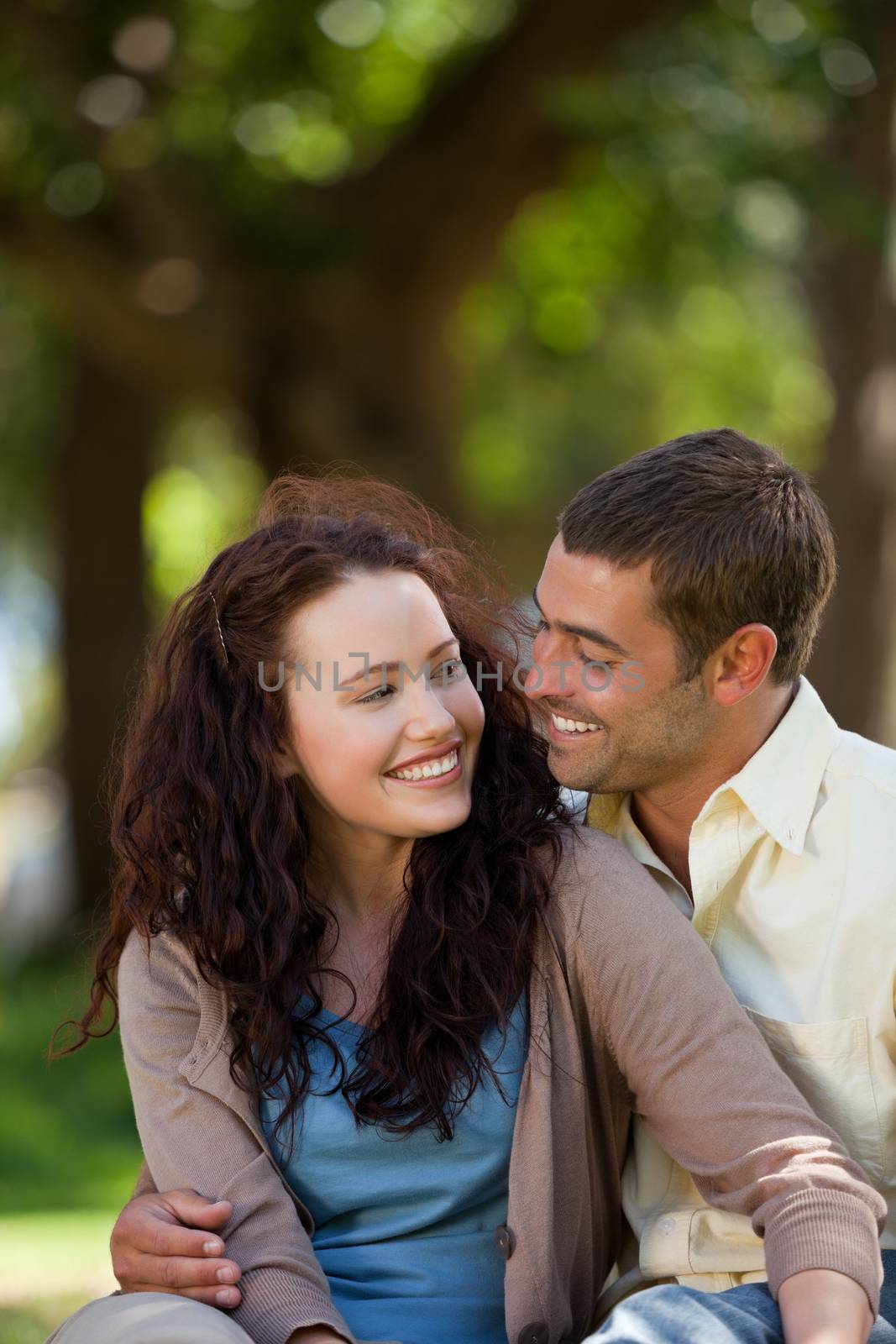 Couple sitting in the garden