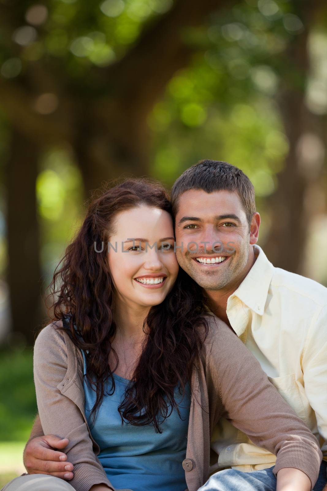 Couple sitting in the garden