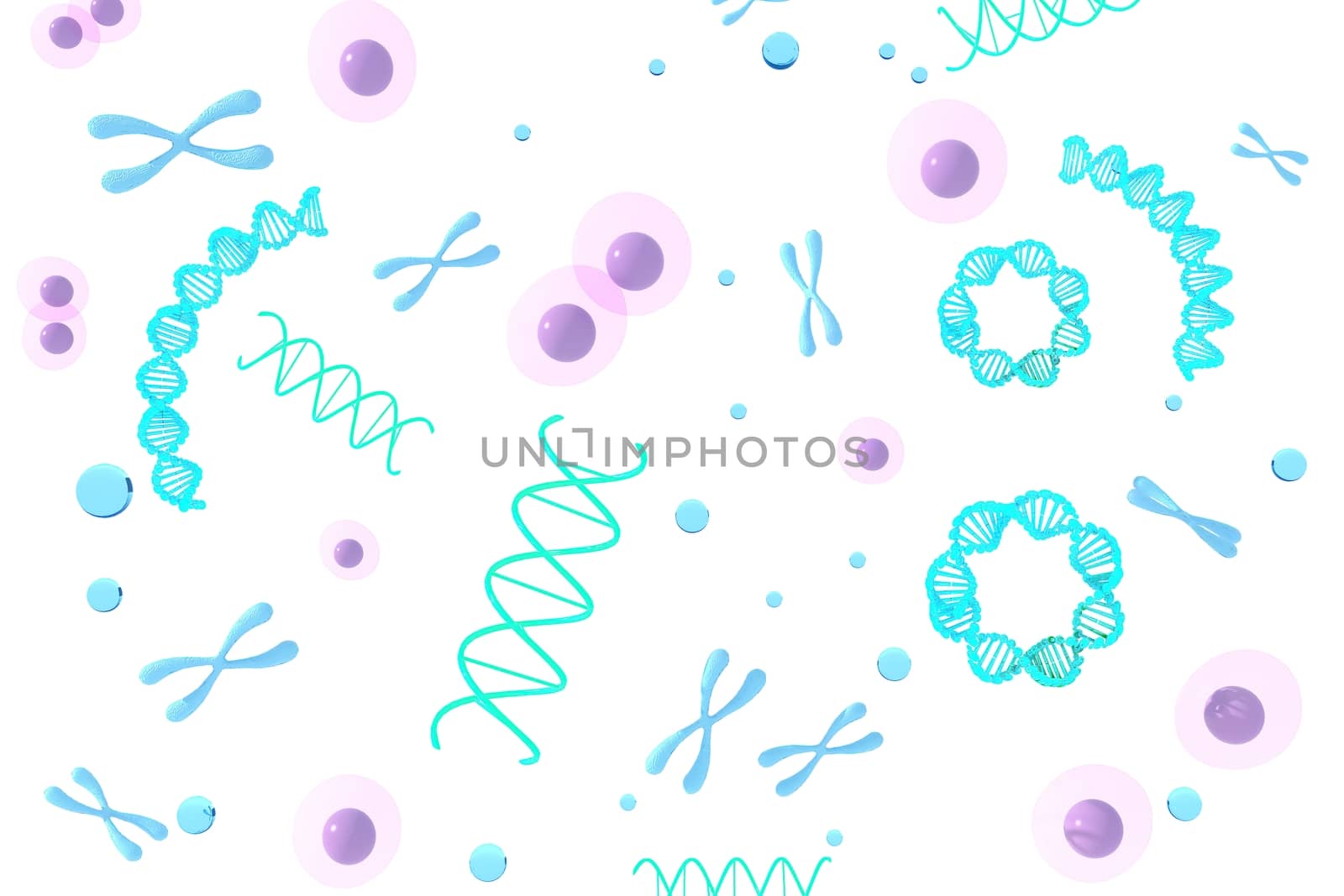 3d rendering of Chromosome Abstract Scientific Background, 3d illustration.