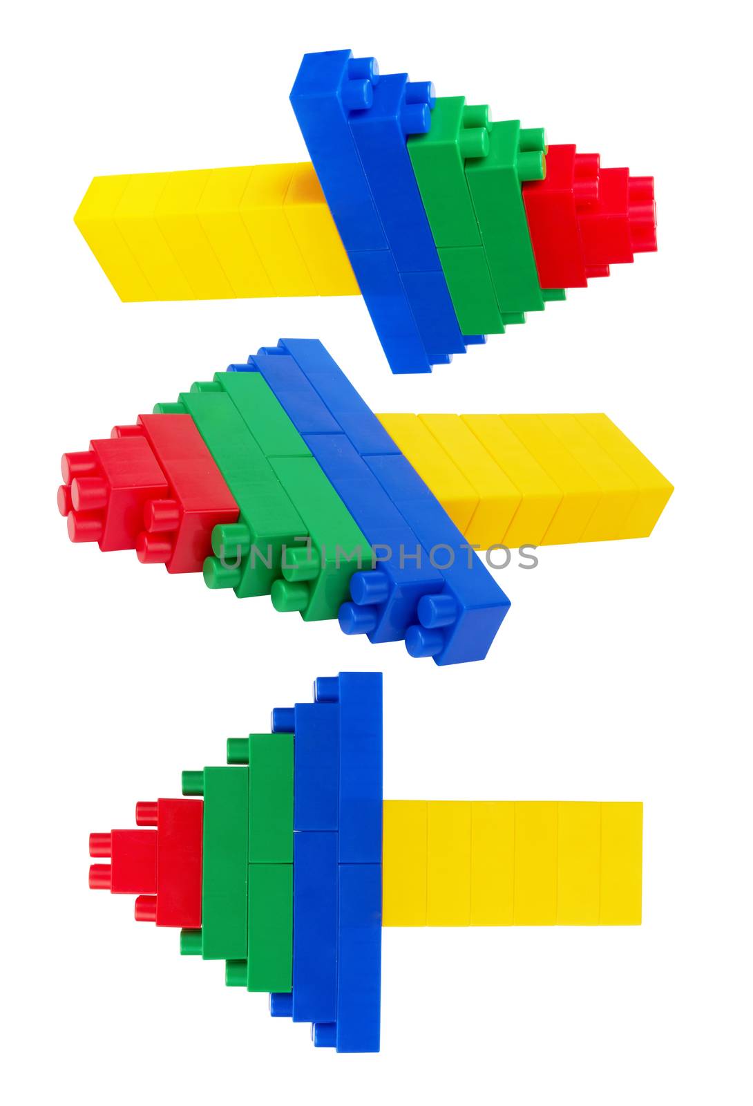 plastic construction on white background 