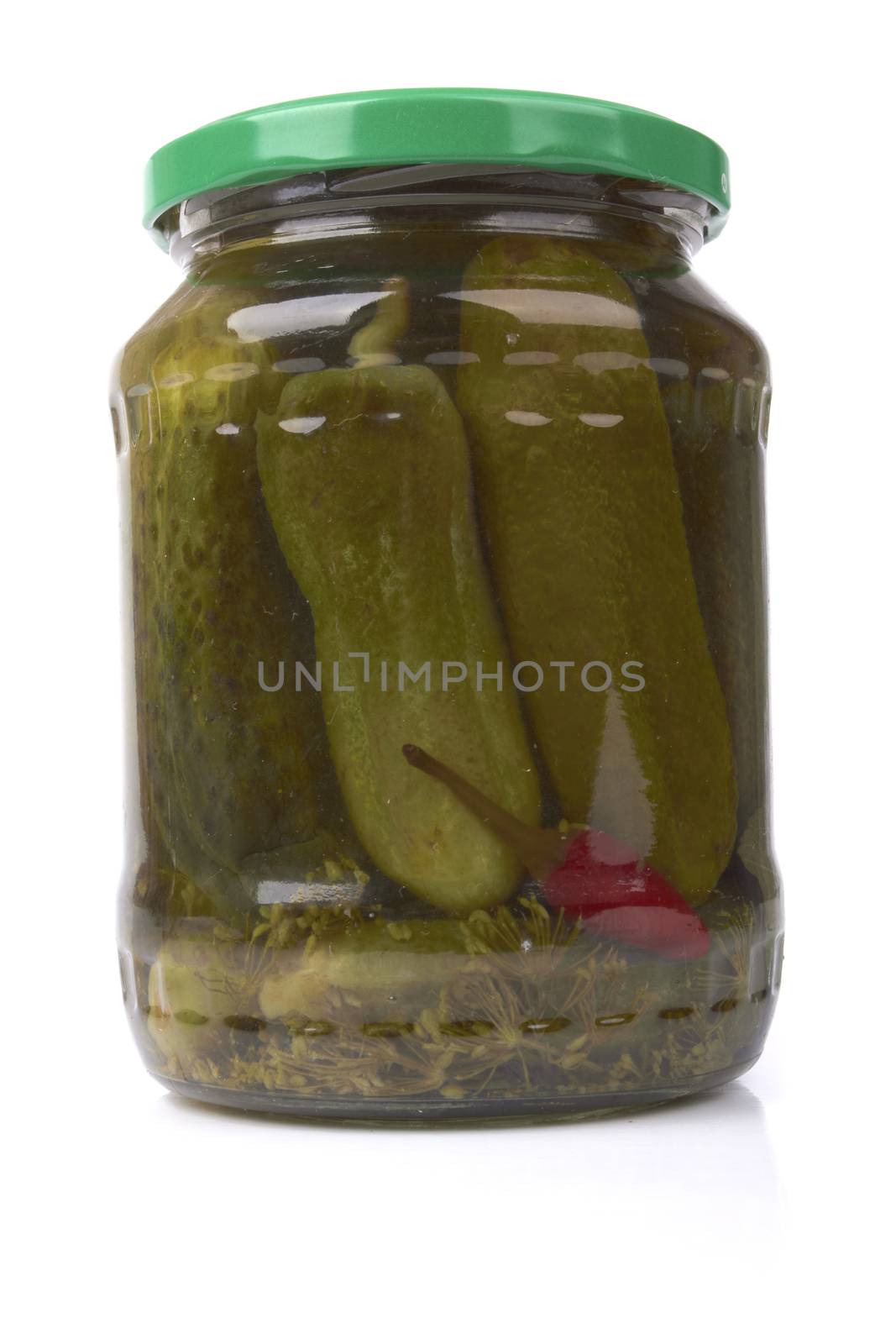 Pickles on a white background 