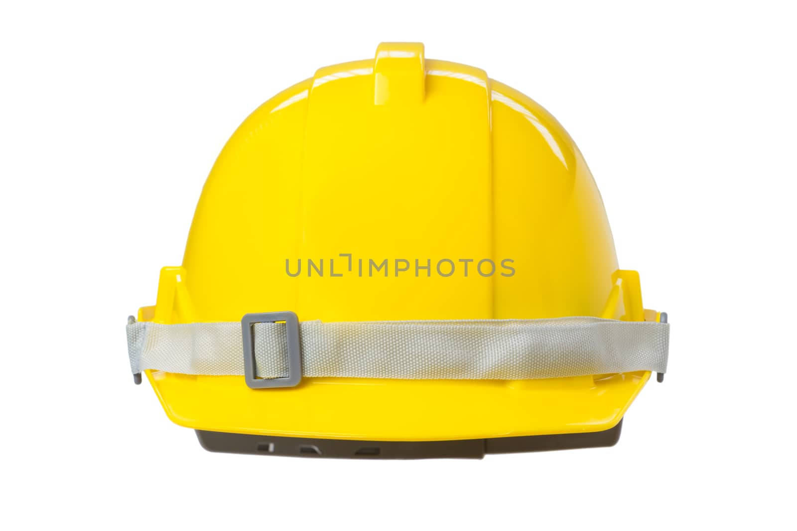 Front view of Yellow Safety Helmet isolated on white background