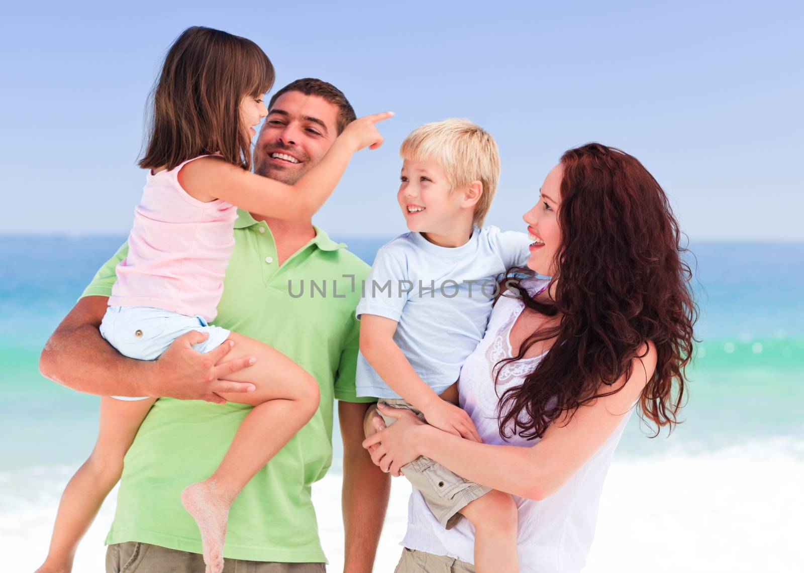 Children playing with their parents