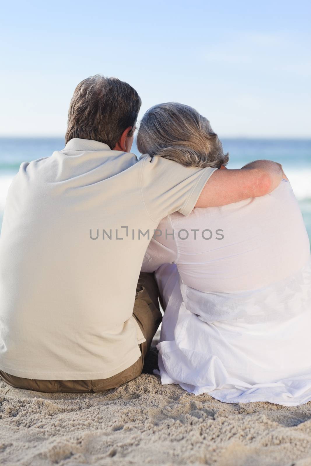 Senior couple looking at the sea by Wavebreakmedia